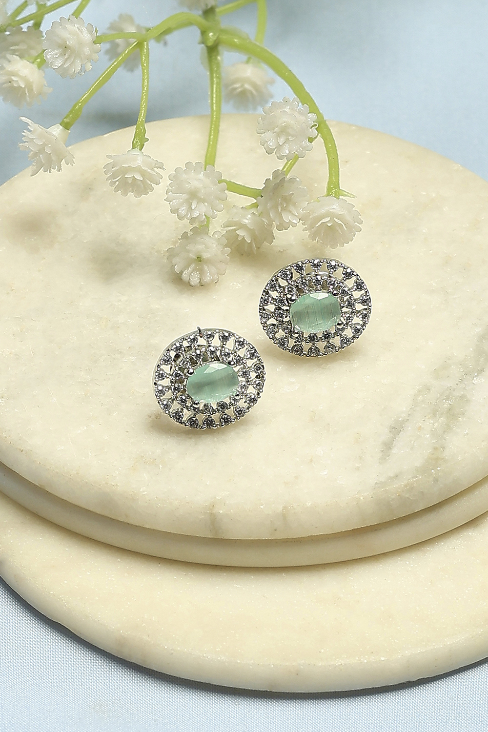Mint Green Brass Studs image number 0