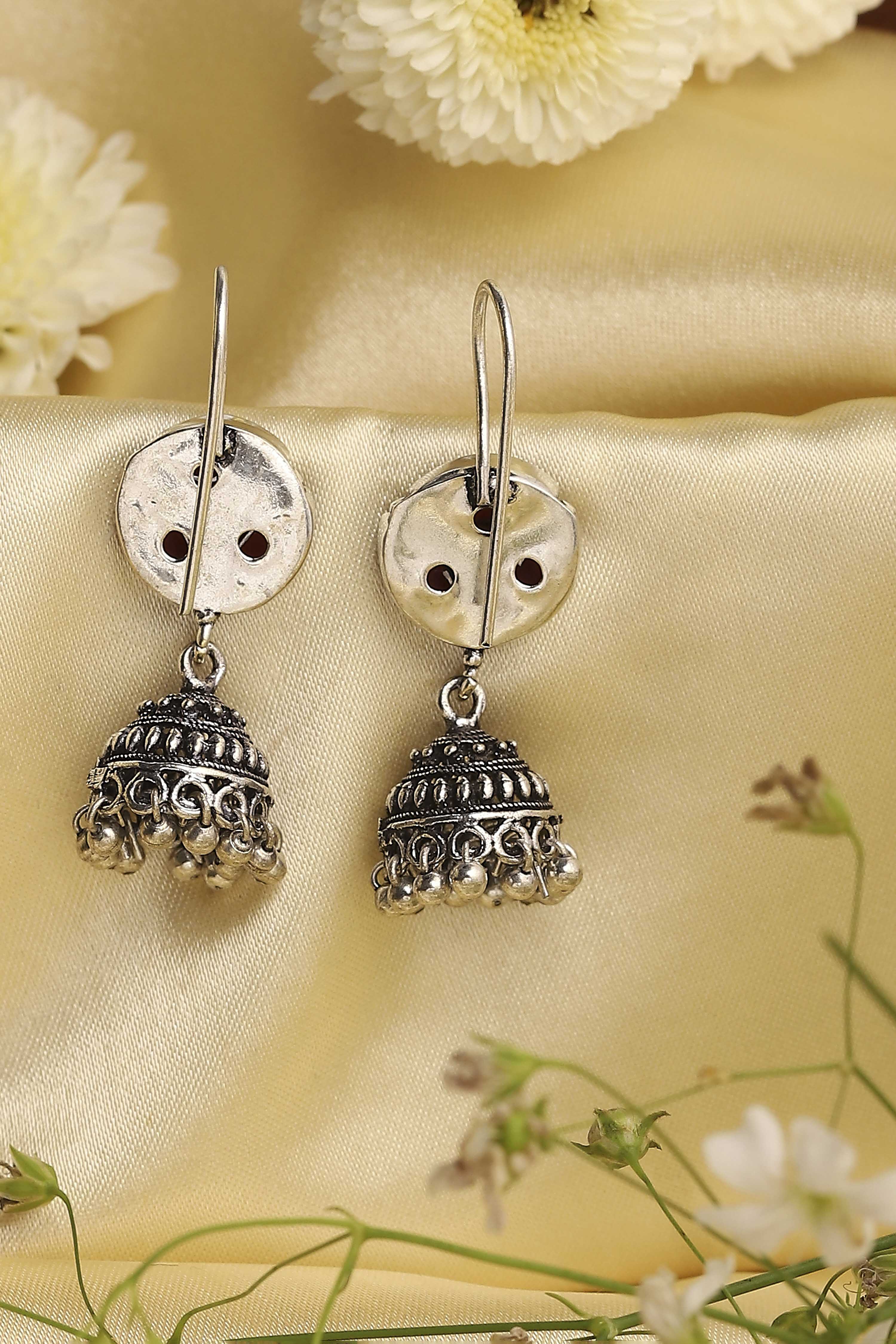 Red Brass Jhumka image number 2