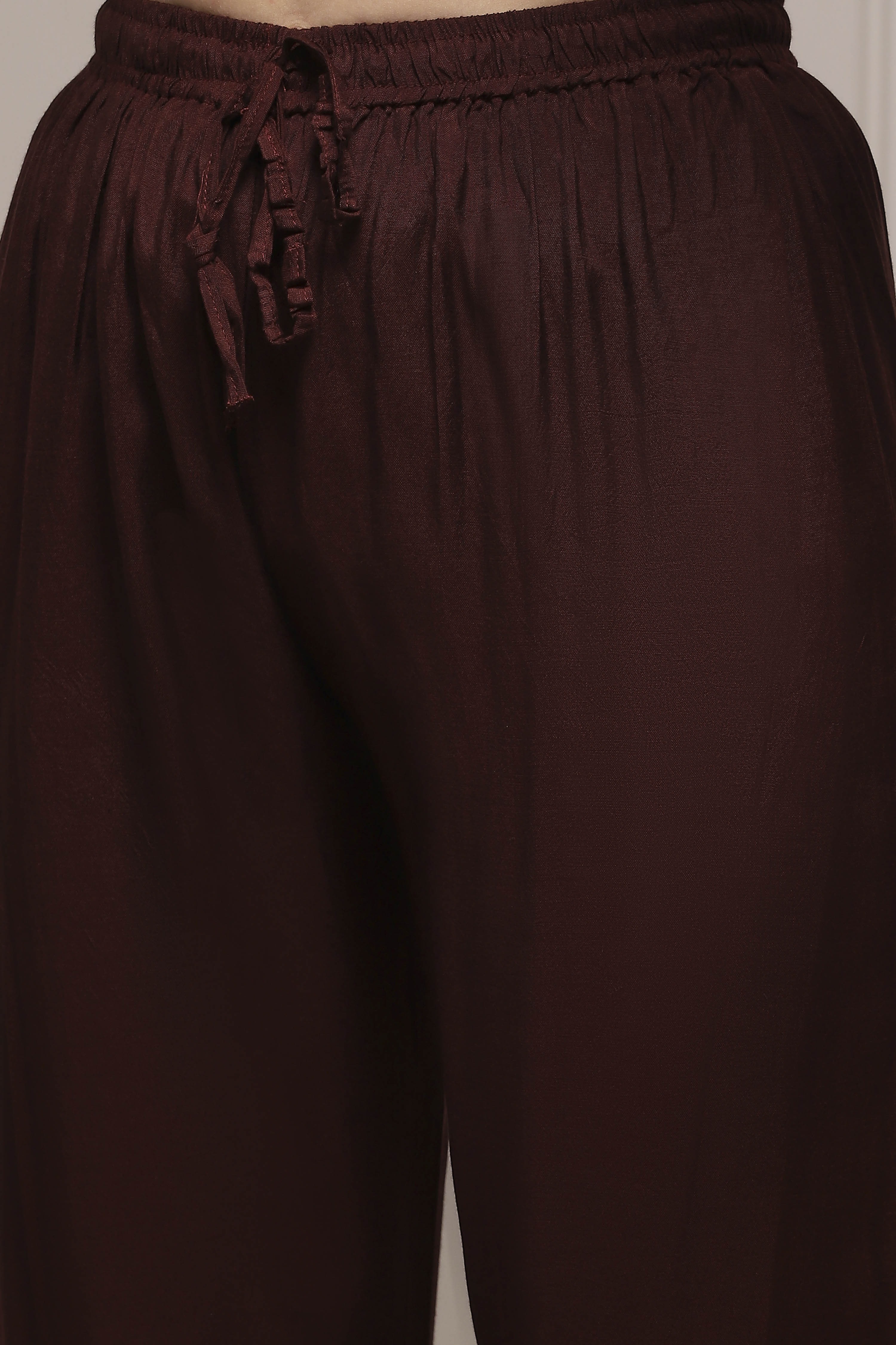 Maroon Chanderi Blend Handloom Unstitched Suit Set image number 3