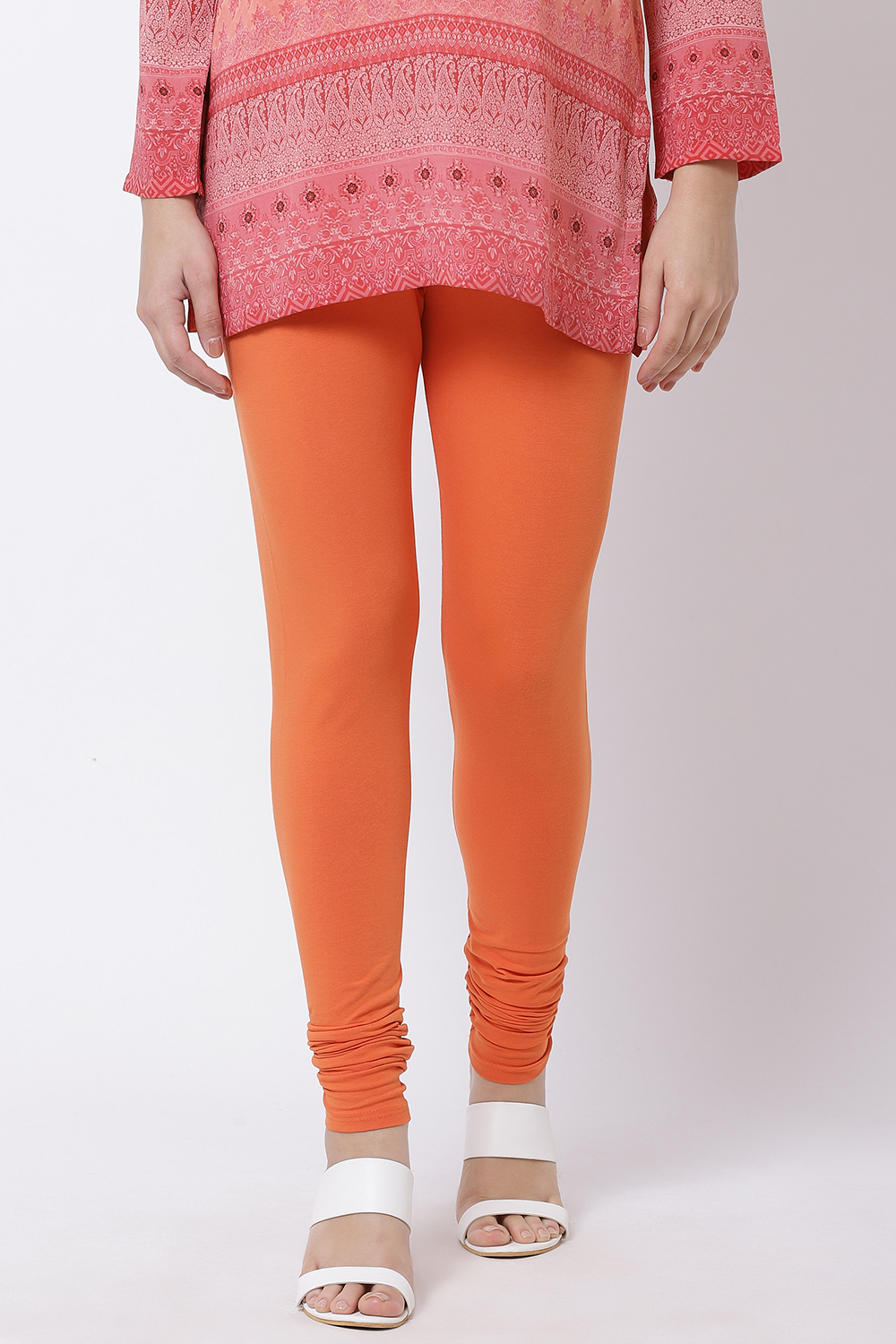 Fuschia Cotton Blend Solid Churidar image number 3