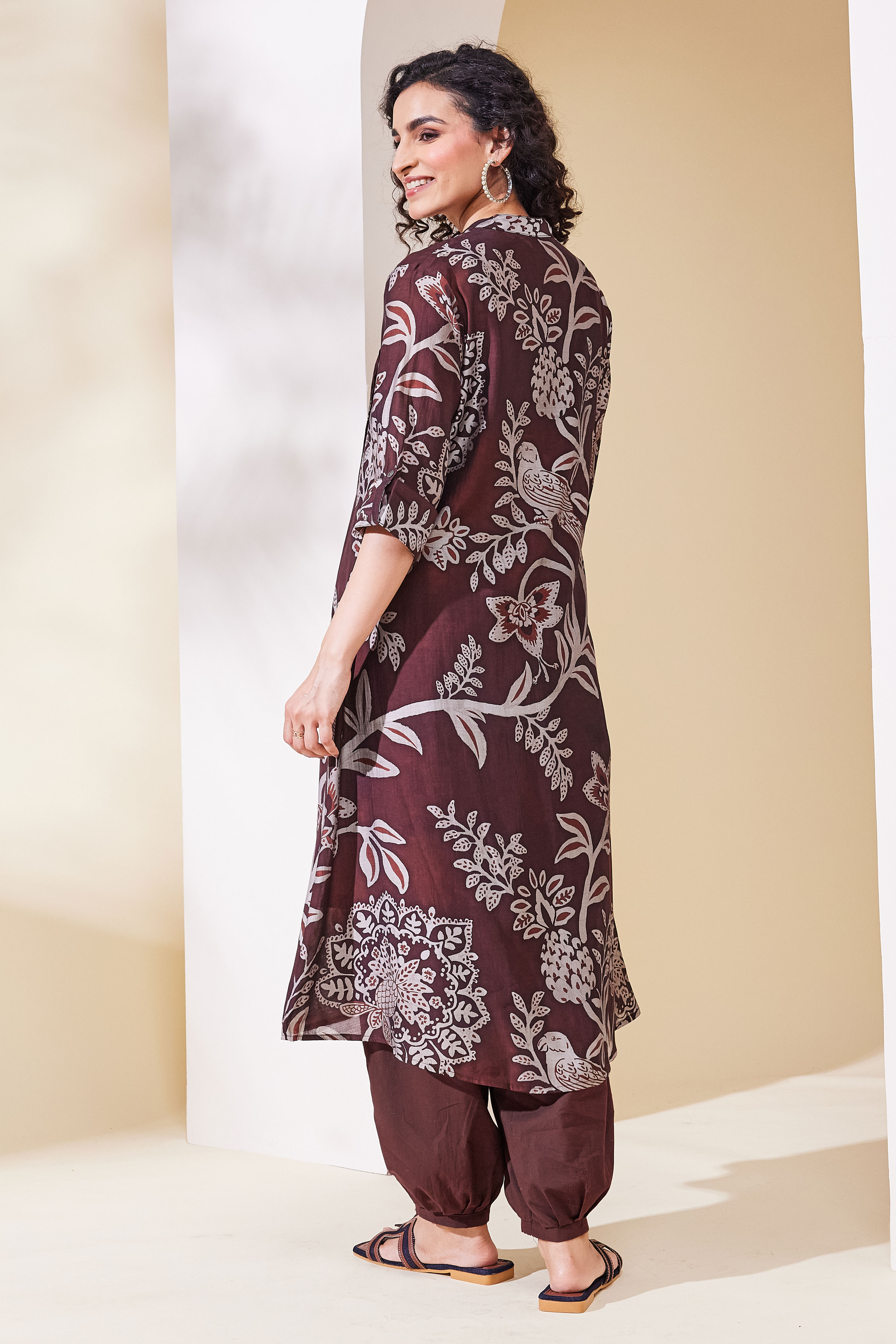 Brown Viscose Blend Straight Kurta image number 3
