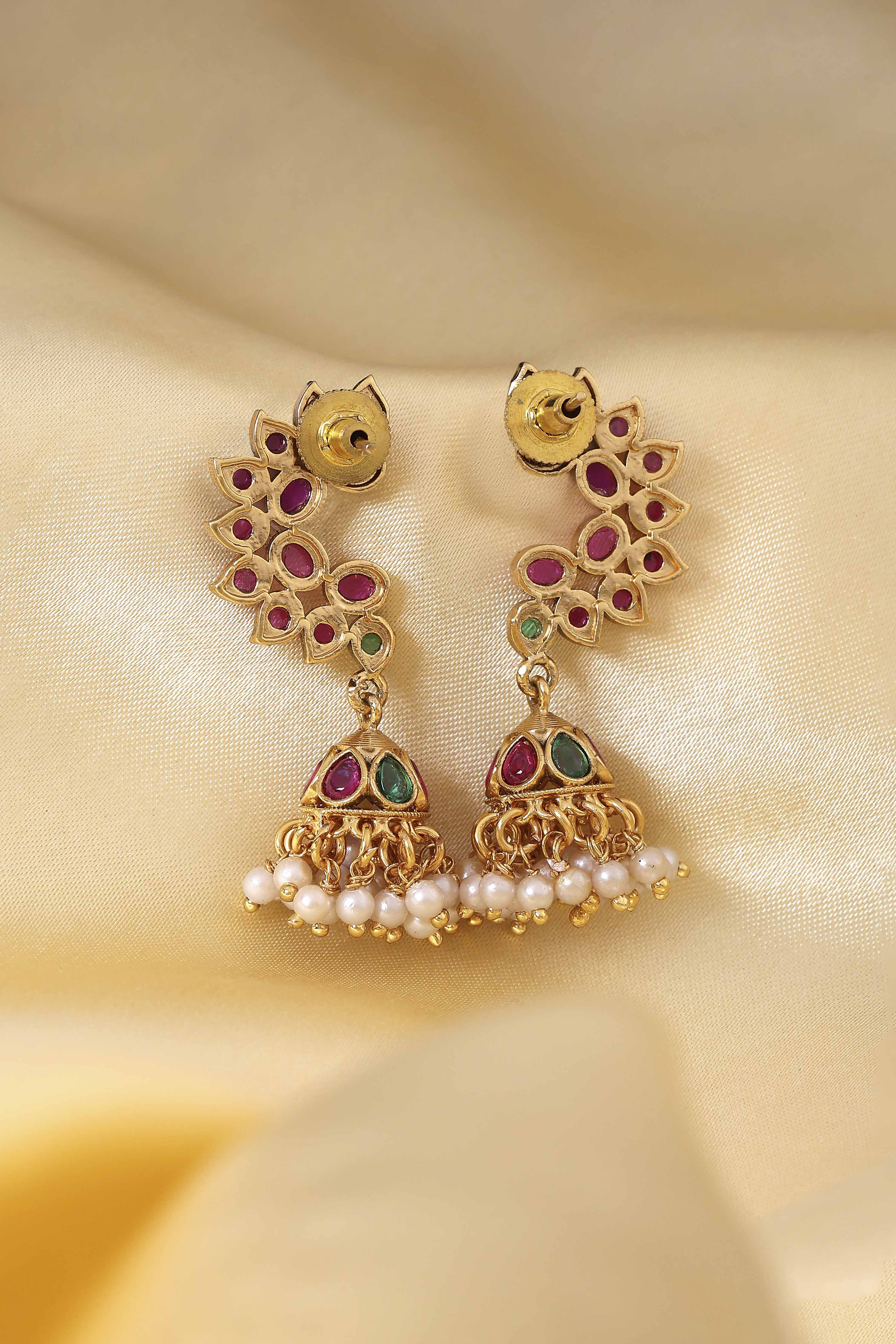 Pink Brass Jhumka image number 2