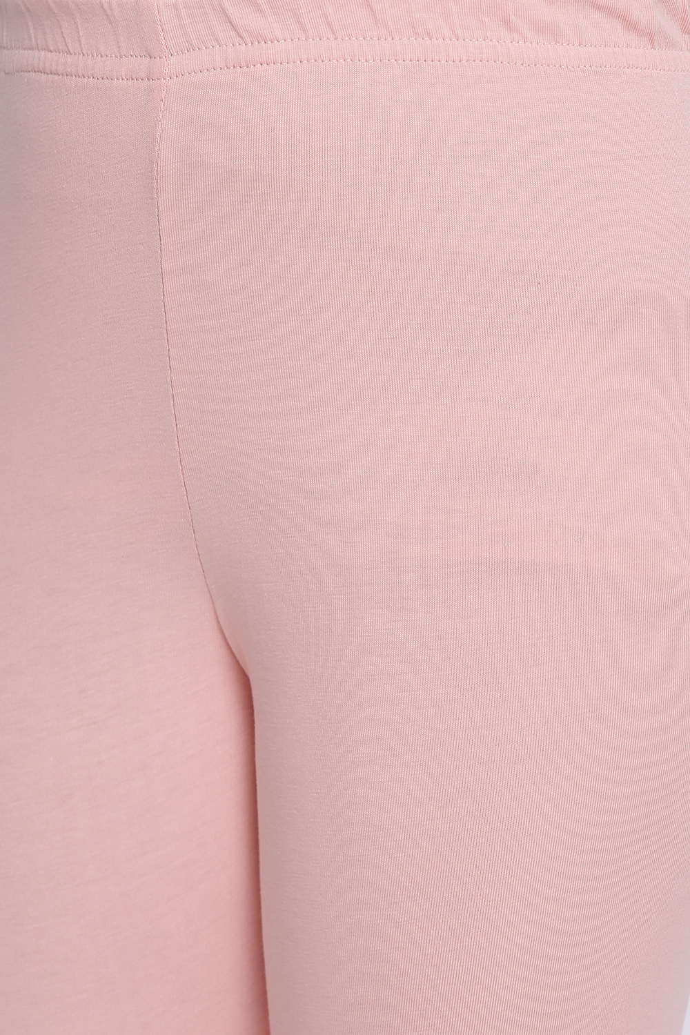 Peach Cotton Lycra Solid Leggings image number 1