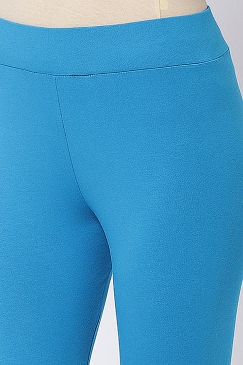 Off White Cotton Lycra Leggings image number 1