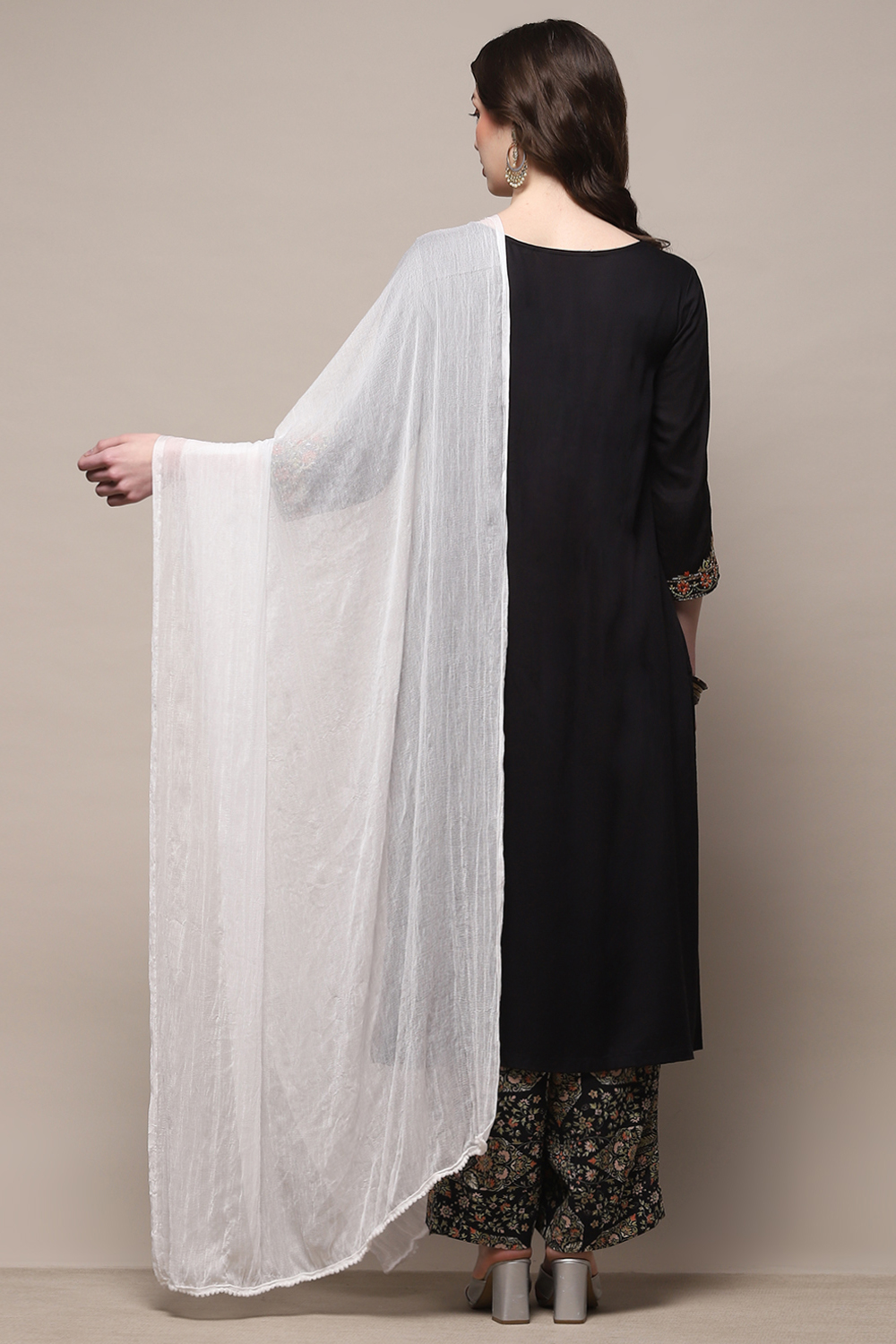 Rust Poly Chiffon Dupatta image number 2
