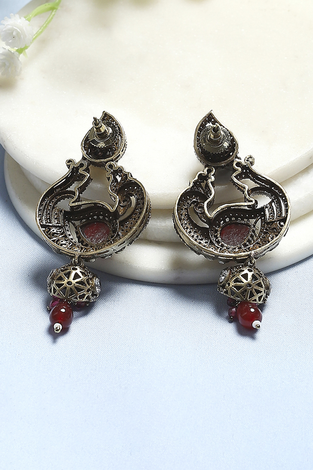 Red Brass Drop & Danglers image number 2