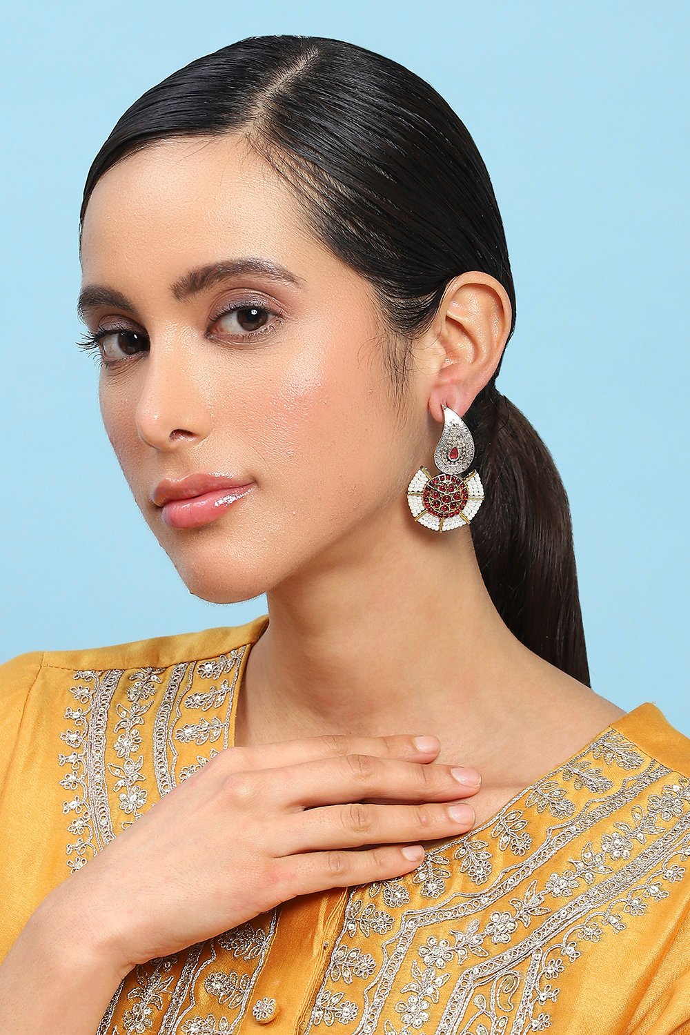 Pink Alloy Drop & Danglers image number 3
