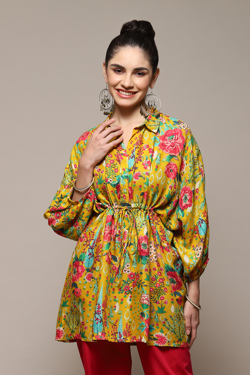 Teal LIVA Printed Top image number 5