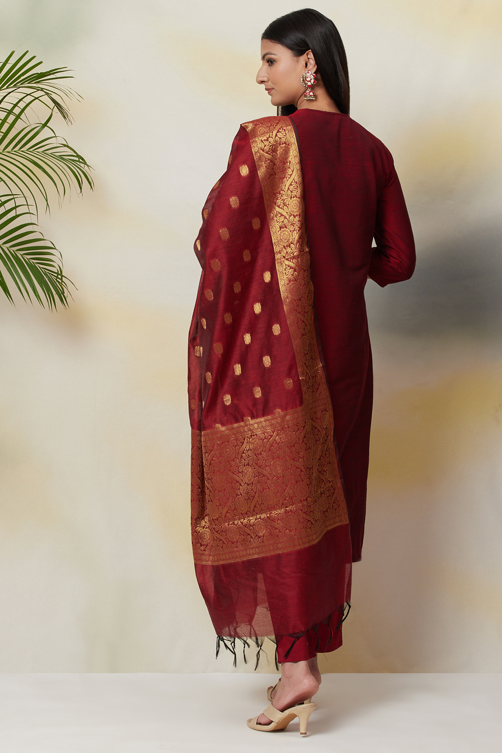 Navy Blue Poly Viscose Straight Kurta Slim Pant Suit Set image number 7