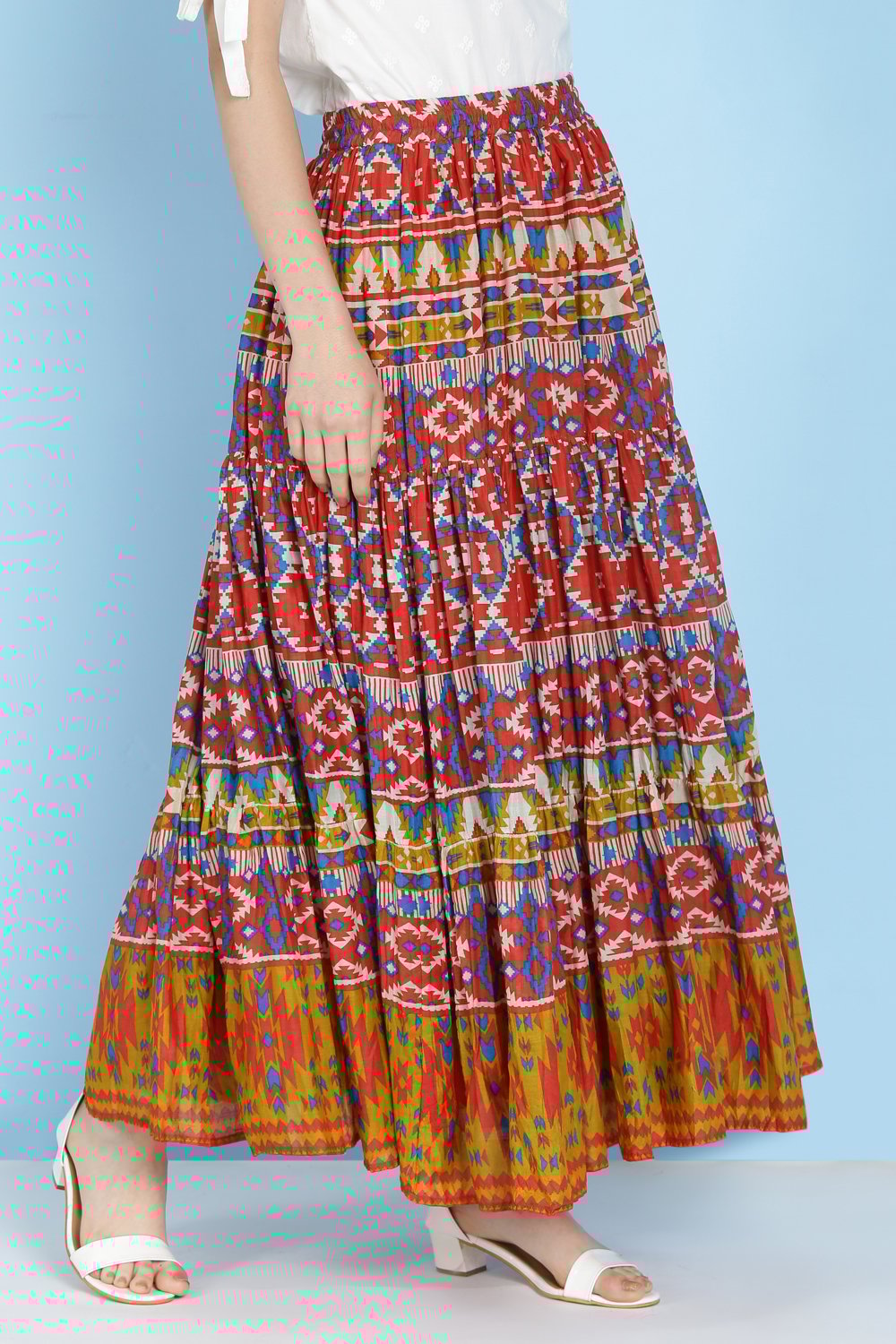 Black Cotton Long Skirt image number 3