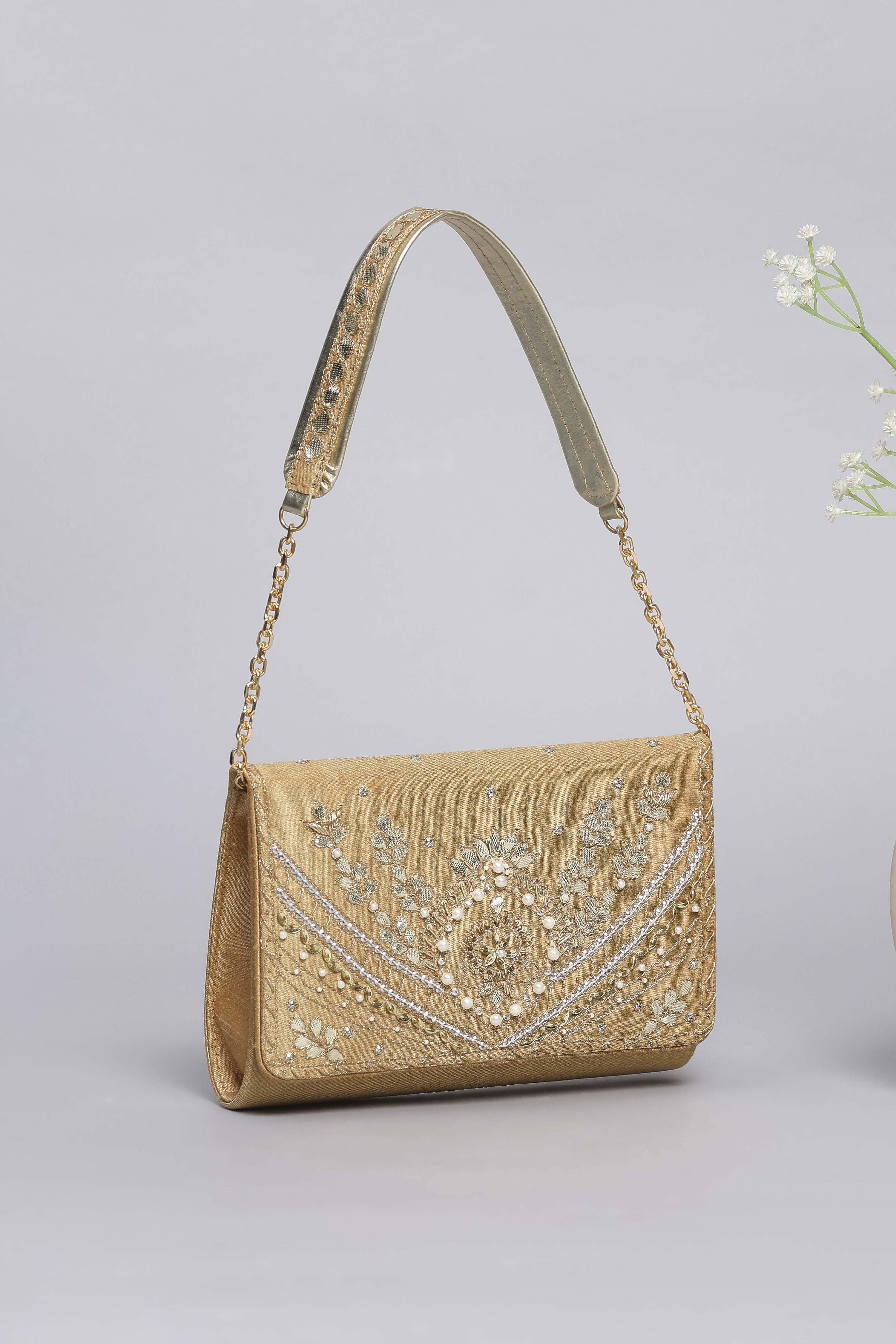 Gold Polycotton Clutch image number 4