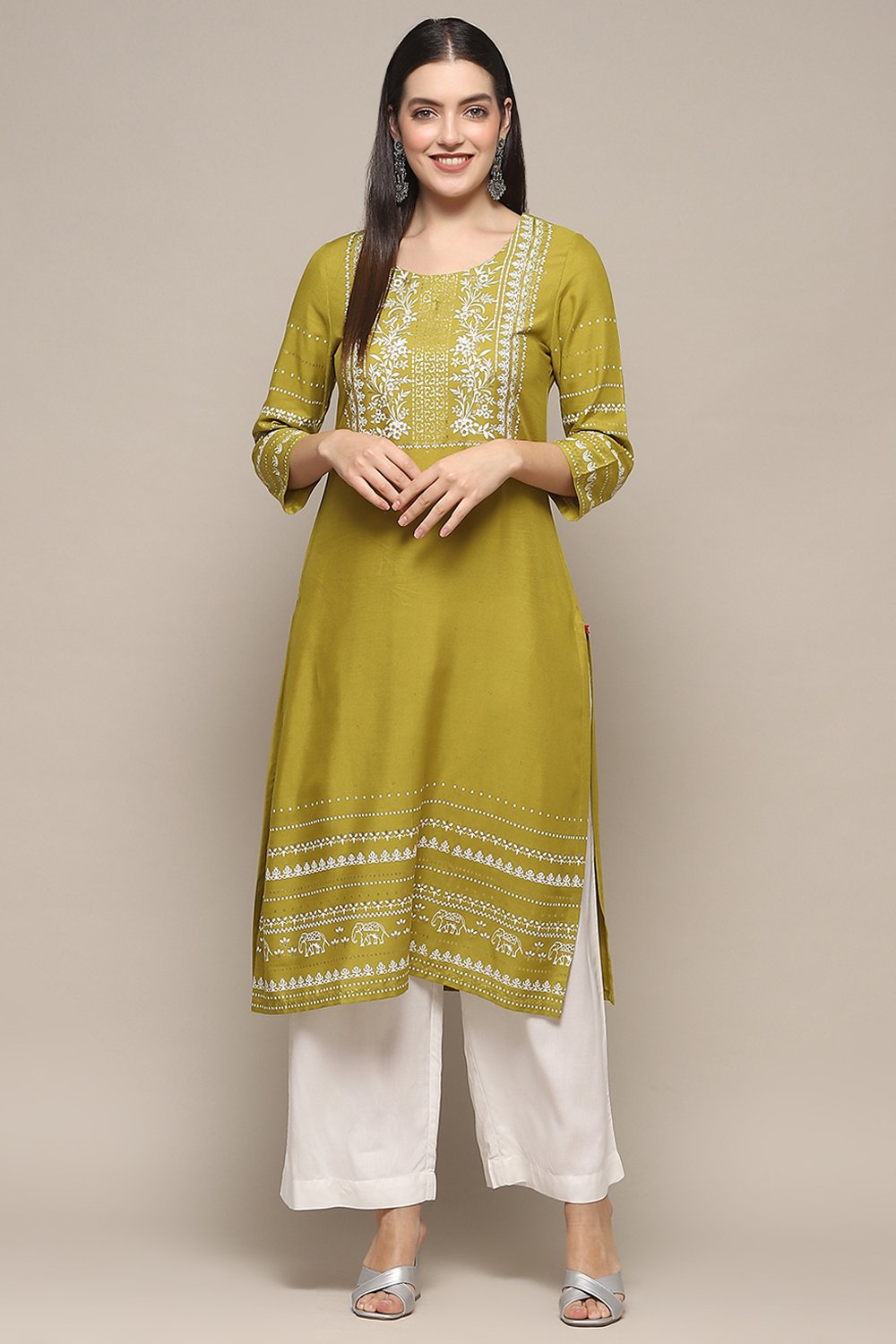 Pink Rayon flax Relaxed Kurta Palazzo Suit Set image number 6