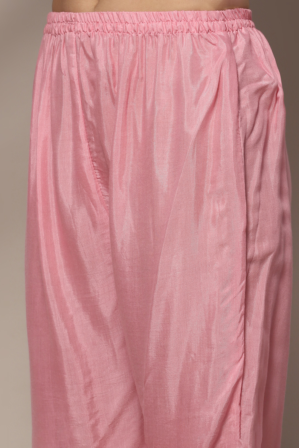 Baby Pink Organza Unstitched Suit set image number 3