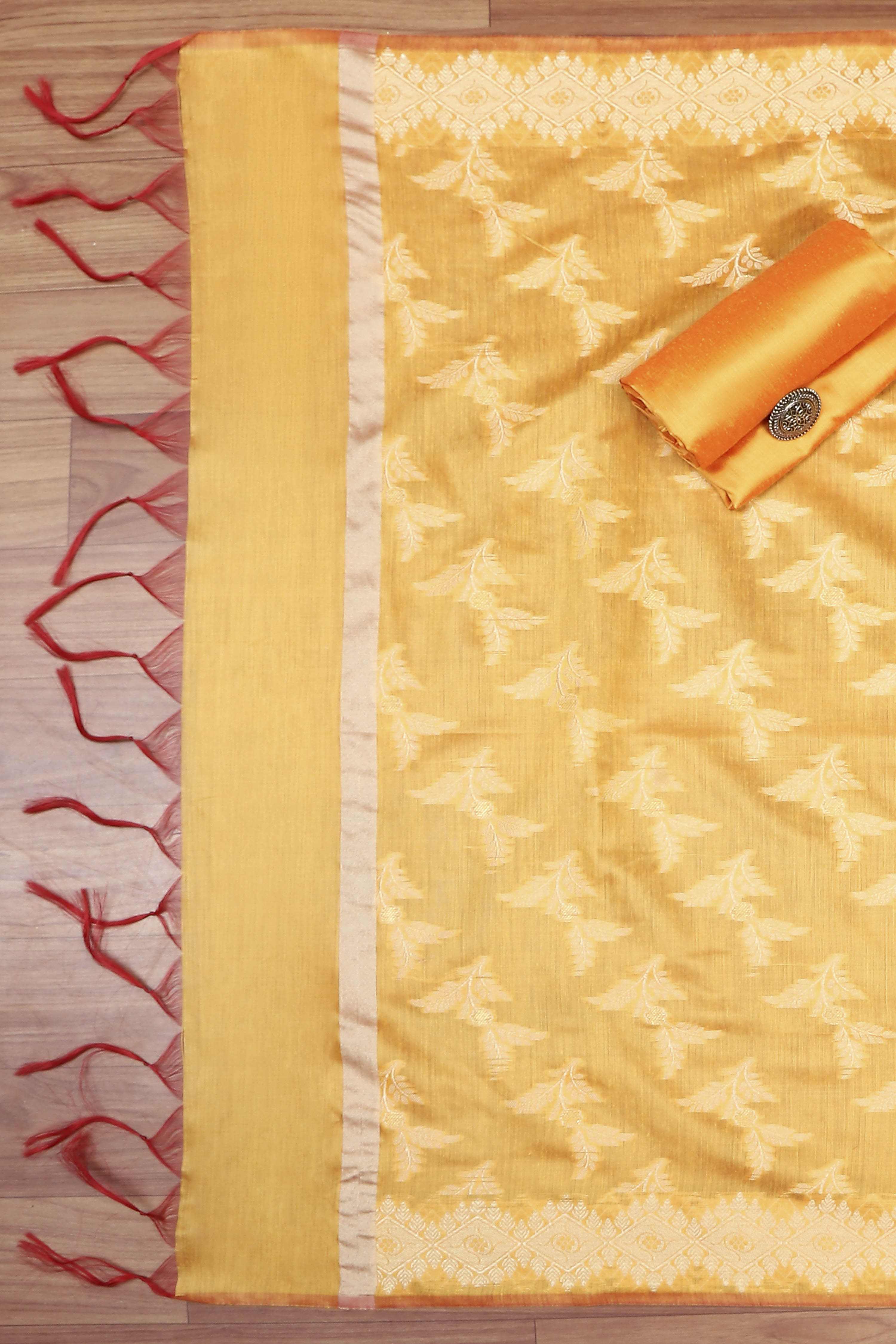 Blue Cotton Printed Embroidered Unstitched Suit Set image number 3