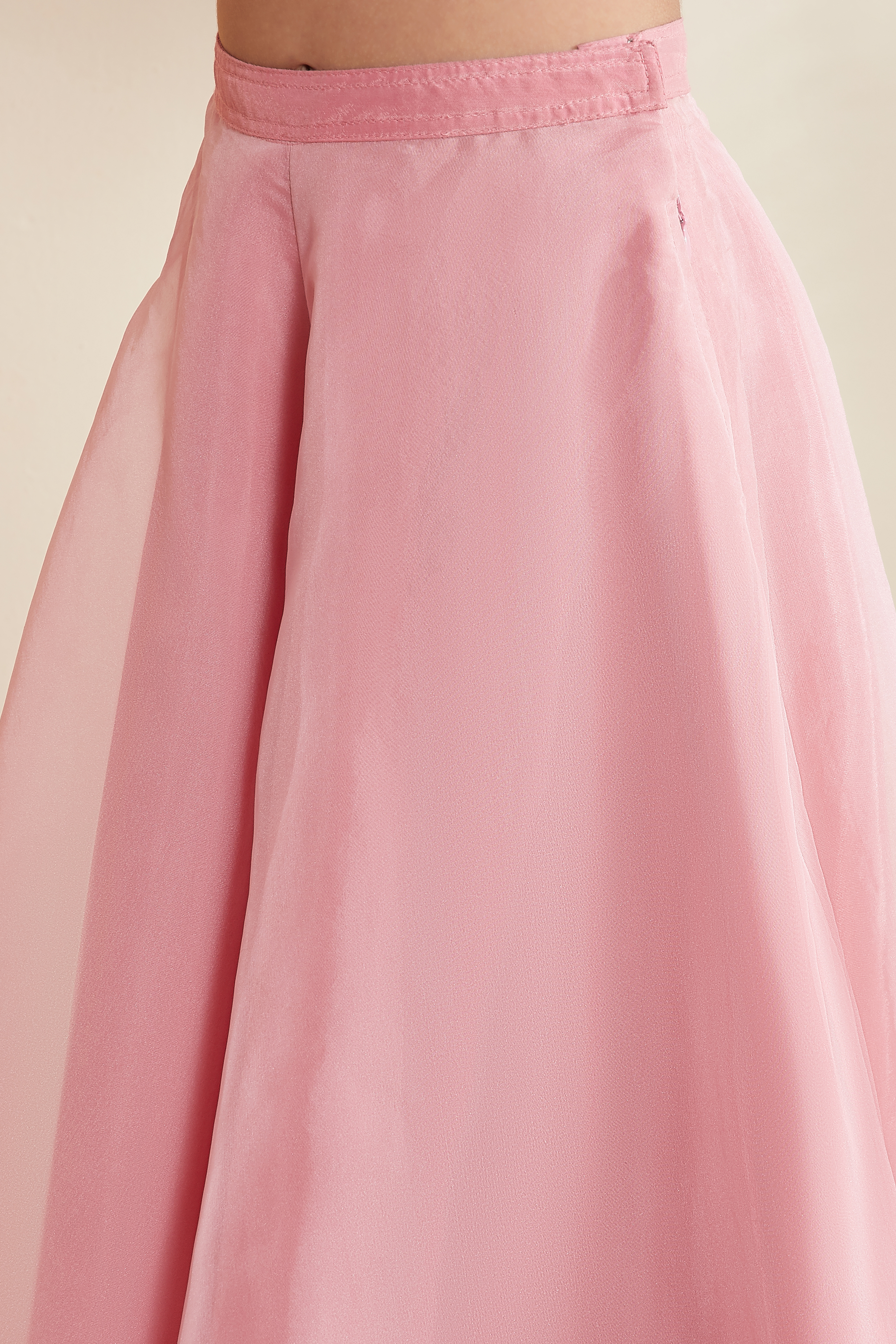 Peach Viscose Rayon Printed Front-Open Garara Kurta Set image number 2