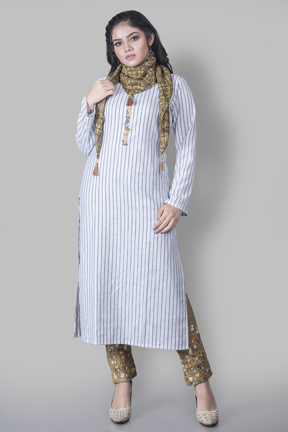 Grey Cotton Easy Stitch Suit Set image number 0