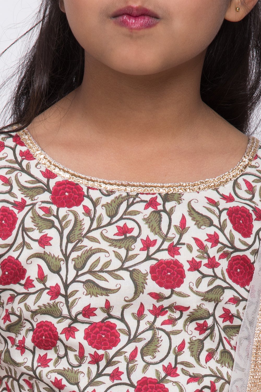 White Floral Lehenga Set image number 1