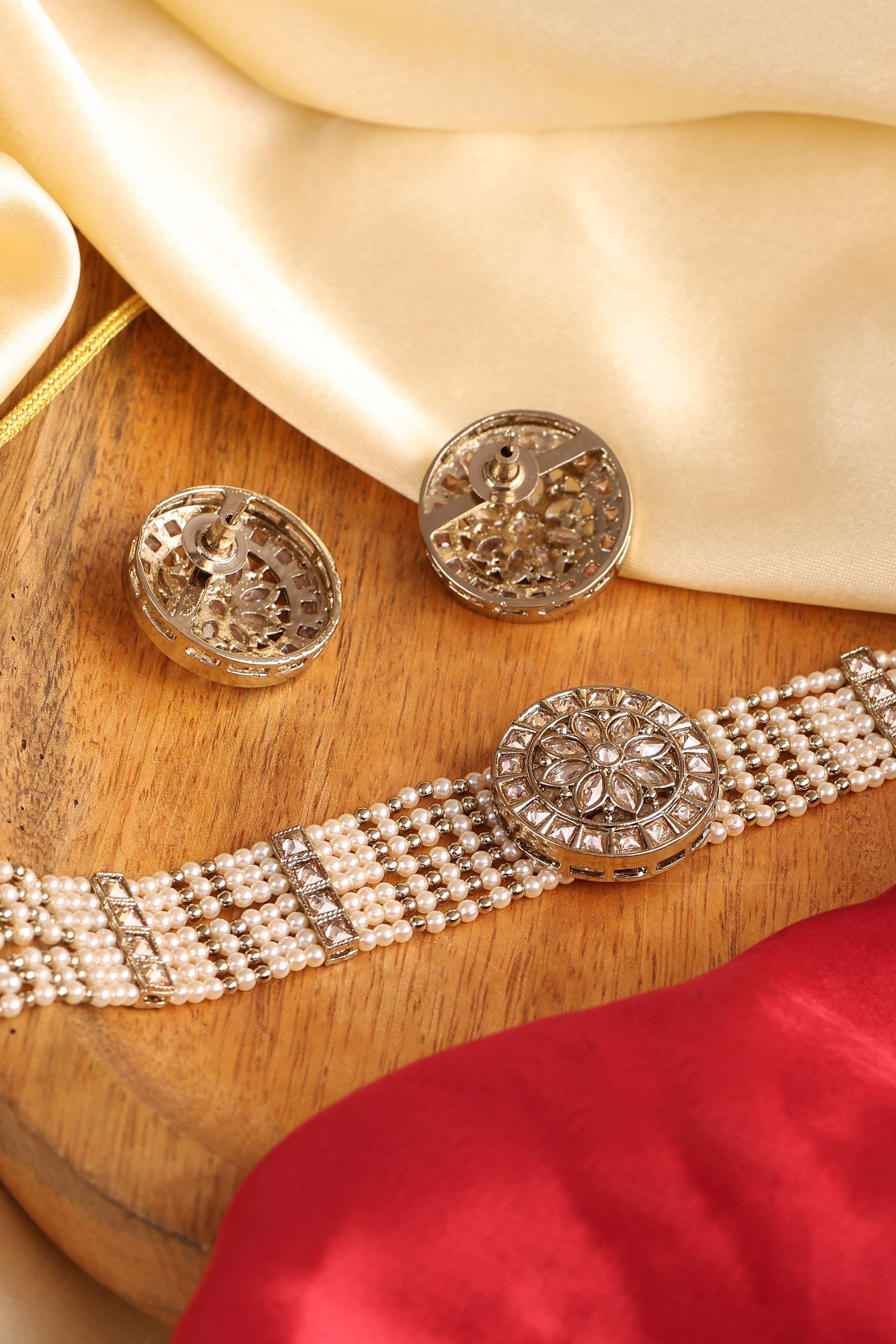 Champagne Alloy Necklace Set image number 5