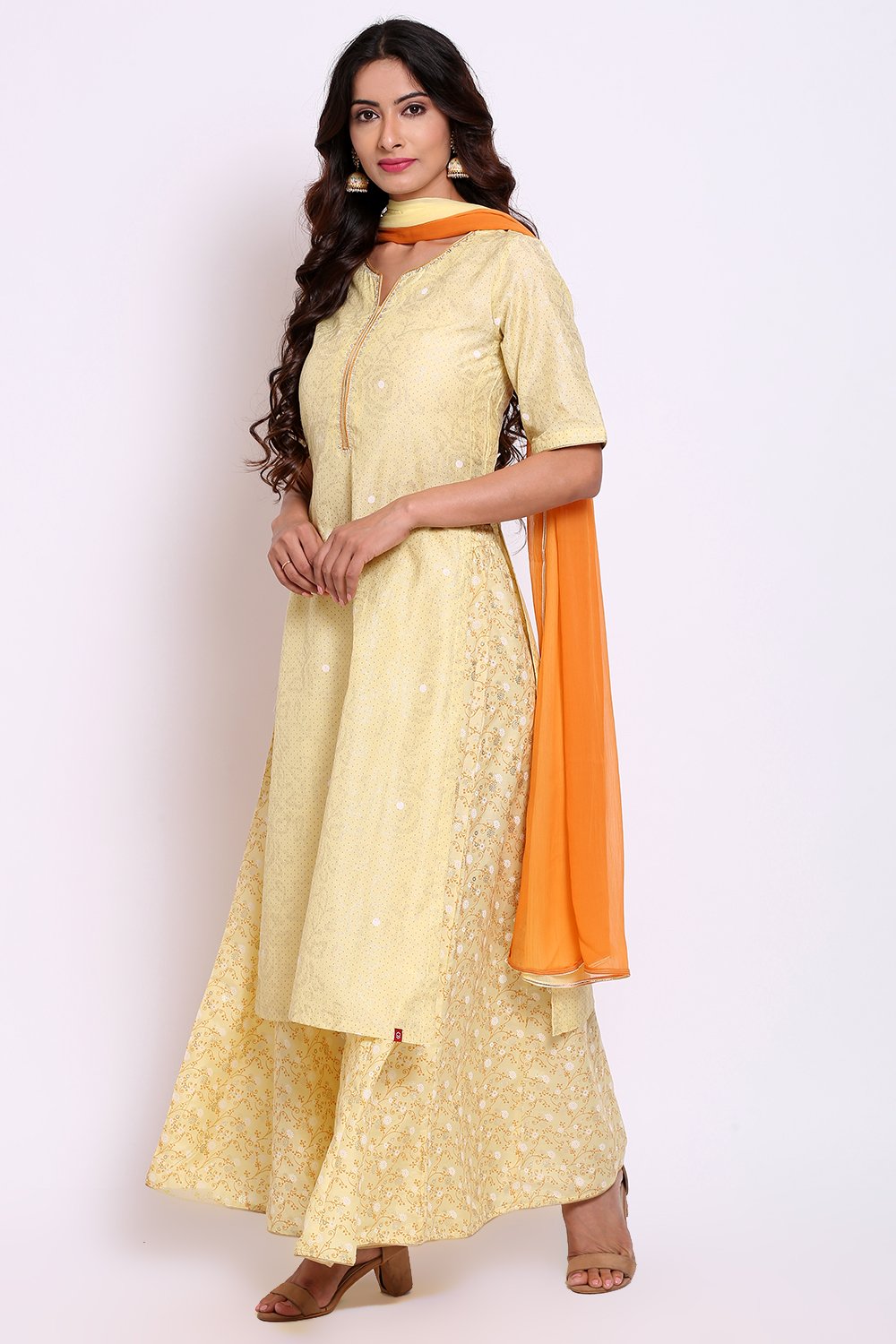 Onion Pink Art Silk Straight Kurta Sharara Suit Set image number 2