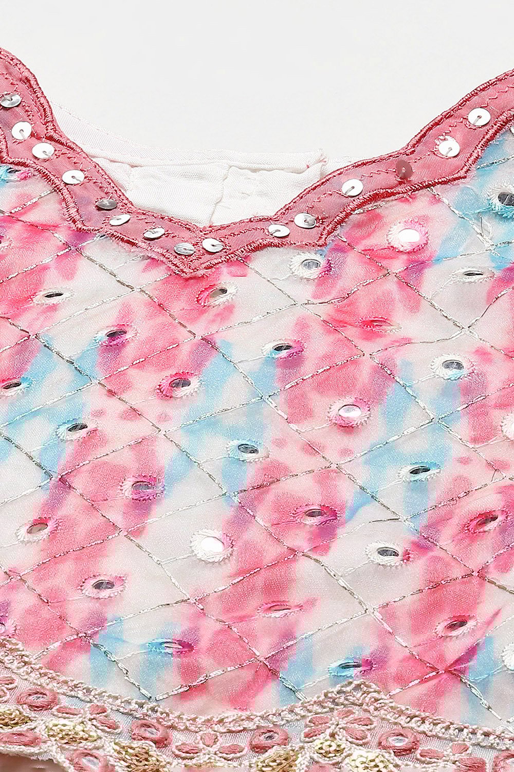Pink Polyester Short Kurta Printed Suit Set image number 1