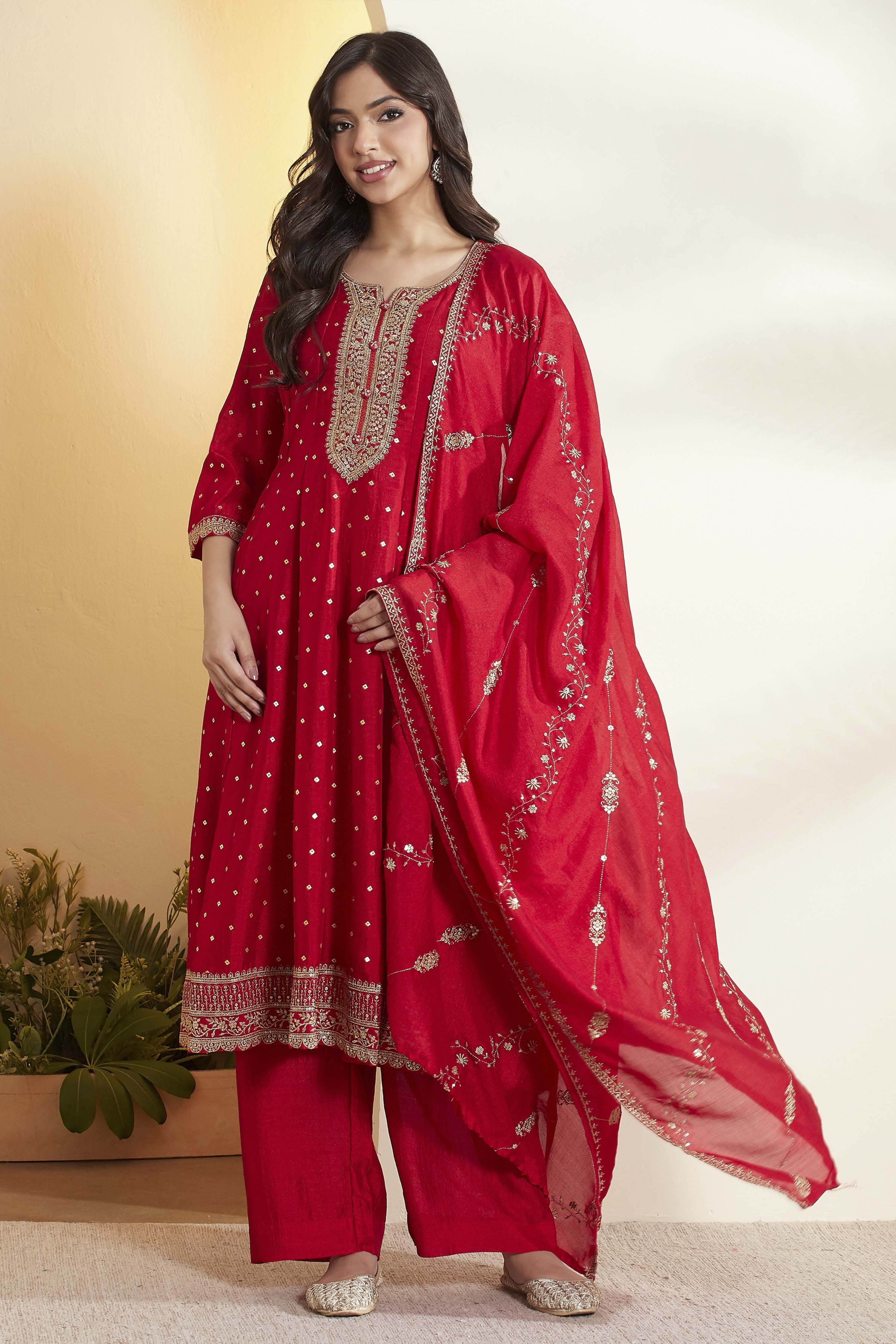 Blue Cotton Kalidar Suit Set image number 0