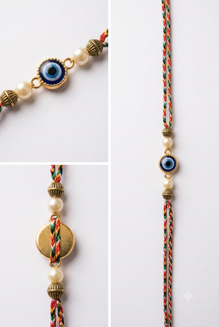 Multlicolor Evil Eye Protector Rakhi image number 0