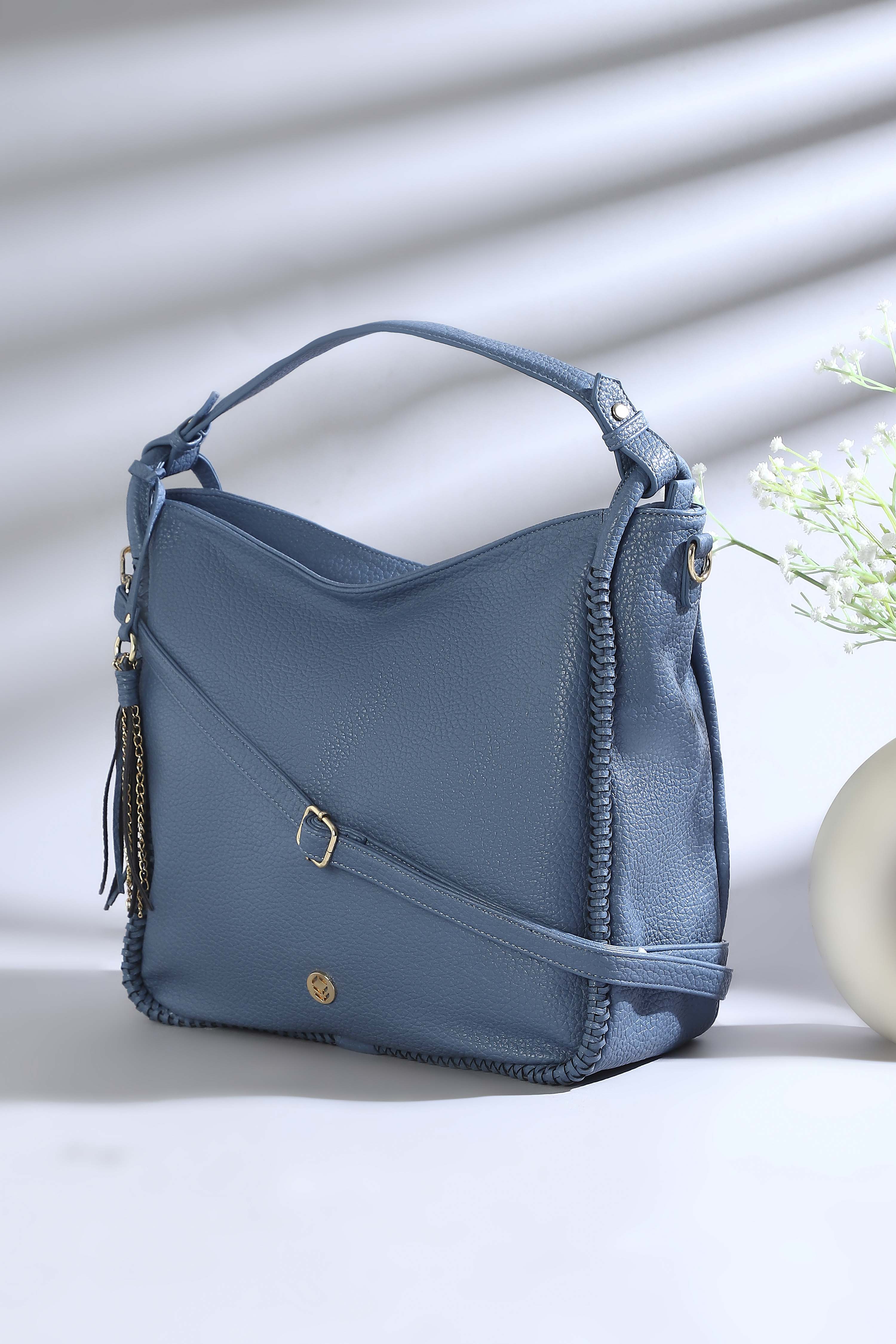 Teal PU Hobo Bag image number 0