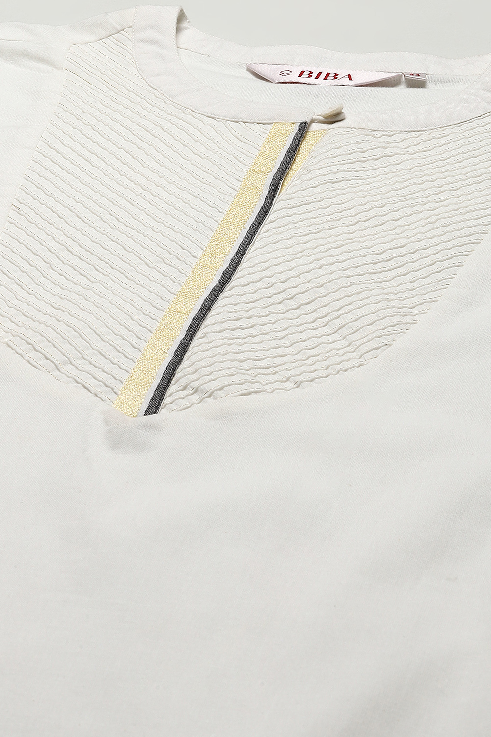 White Chanderi Straight Kurta image number 1
