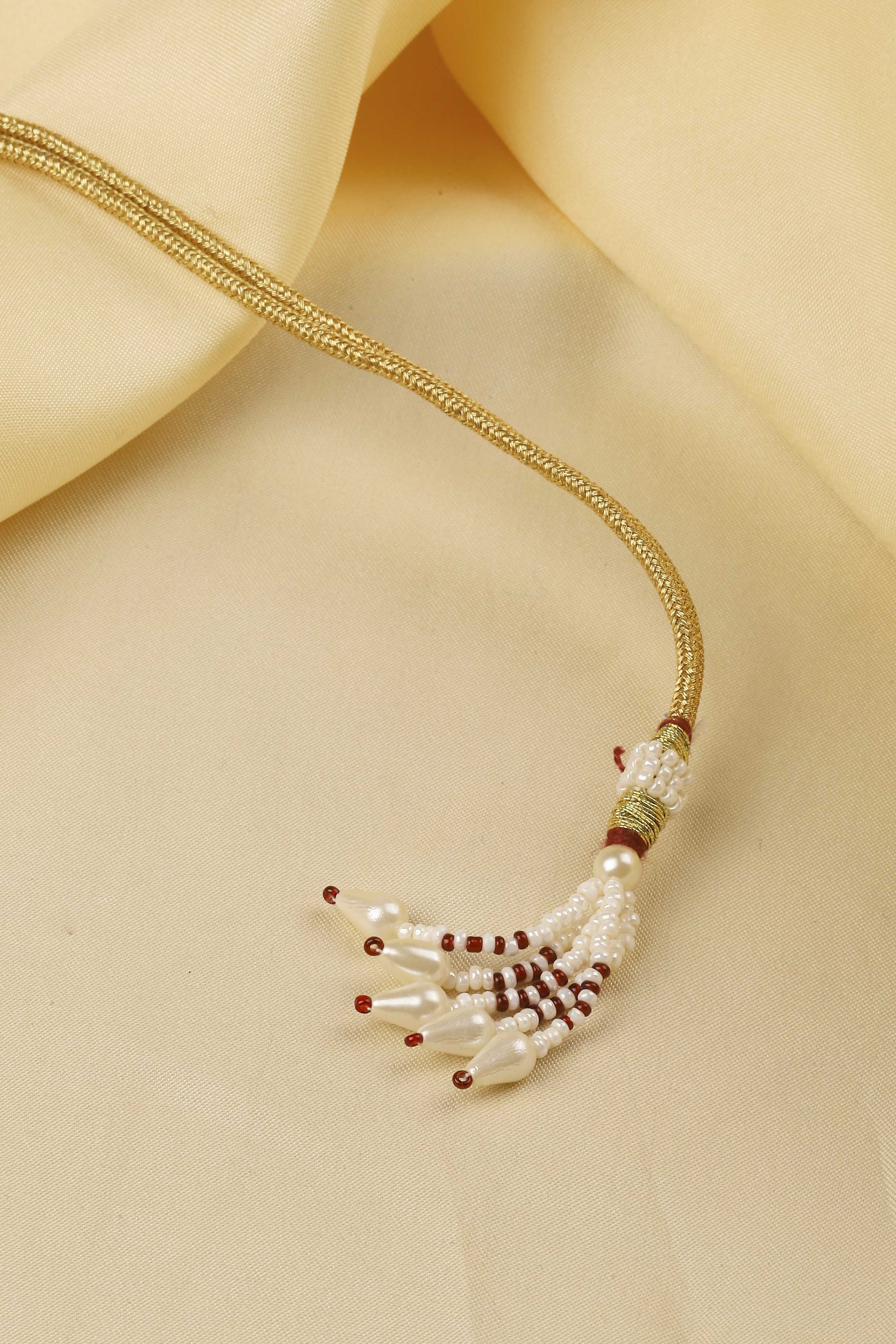 Gold Brass Necklace Set image number 4