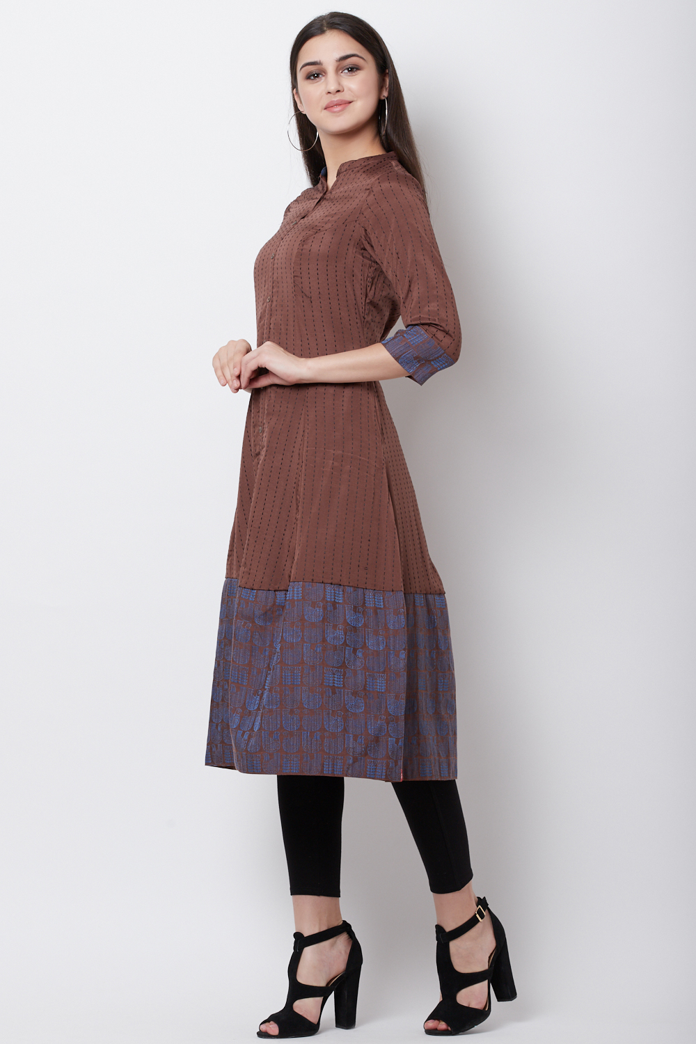 Green Art Silk Front Open Yarndyed Kurta image number 2
