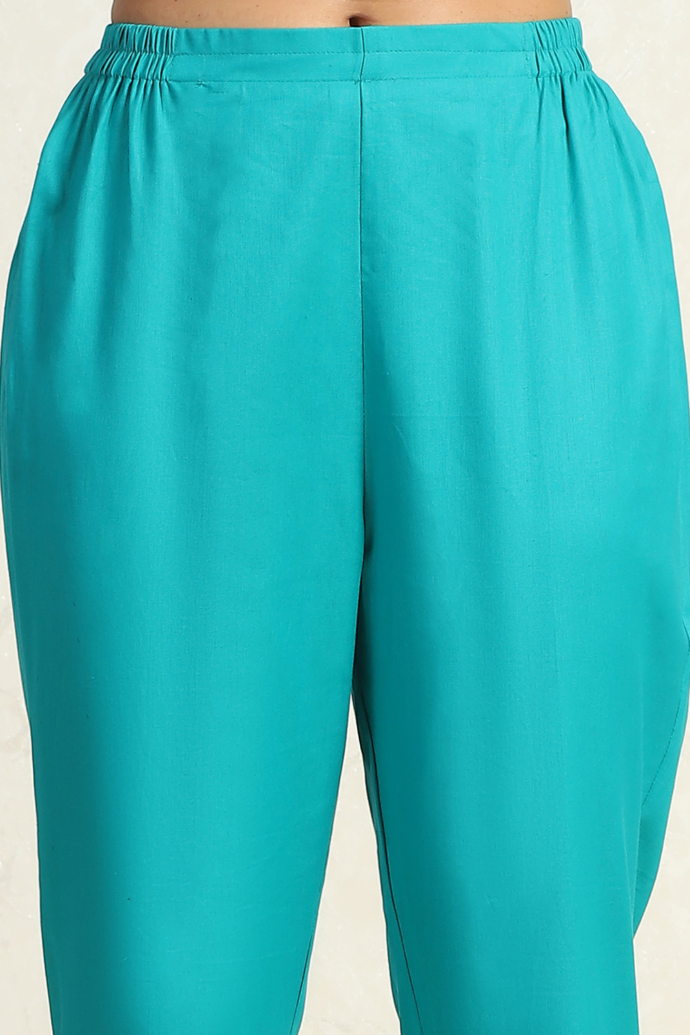 Turquoise Cotton Dyeing Unstitched Suit Set image number 3