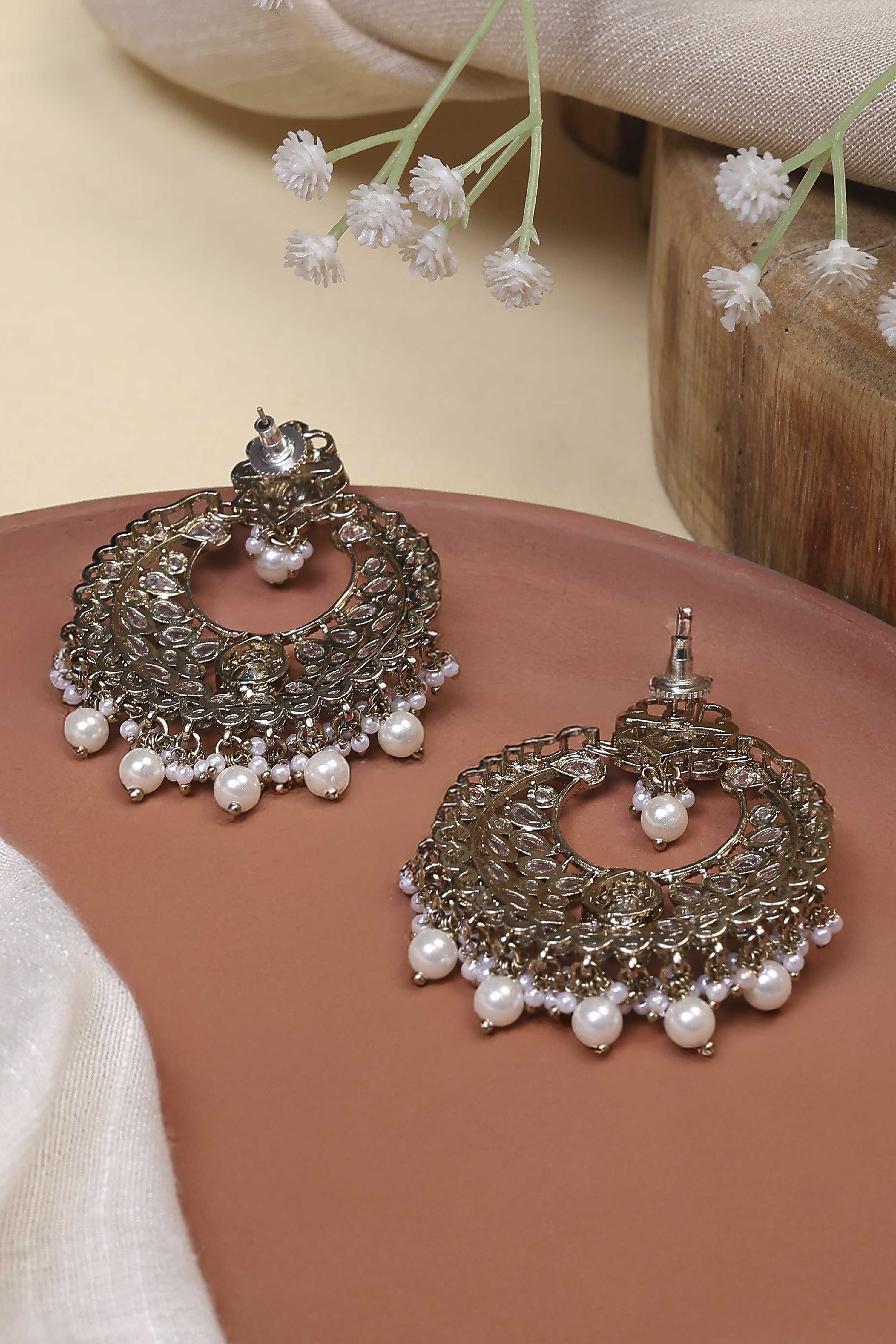 White Brass Chaandbali image number 2