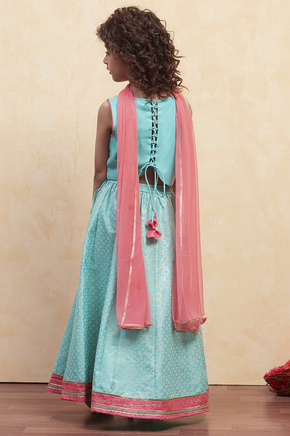 Black Polyester Lehenga Set image number 4