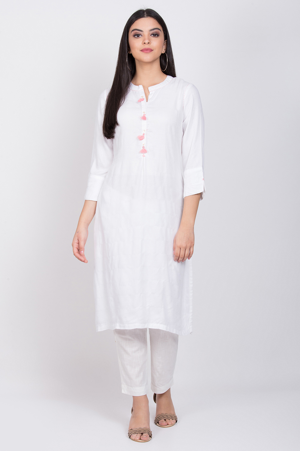 Ice Blue Rayon Straight Kurta image number 0