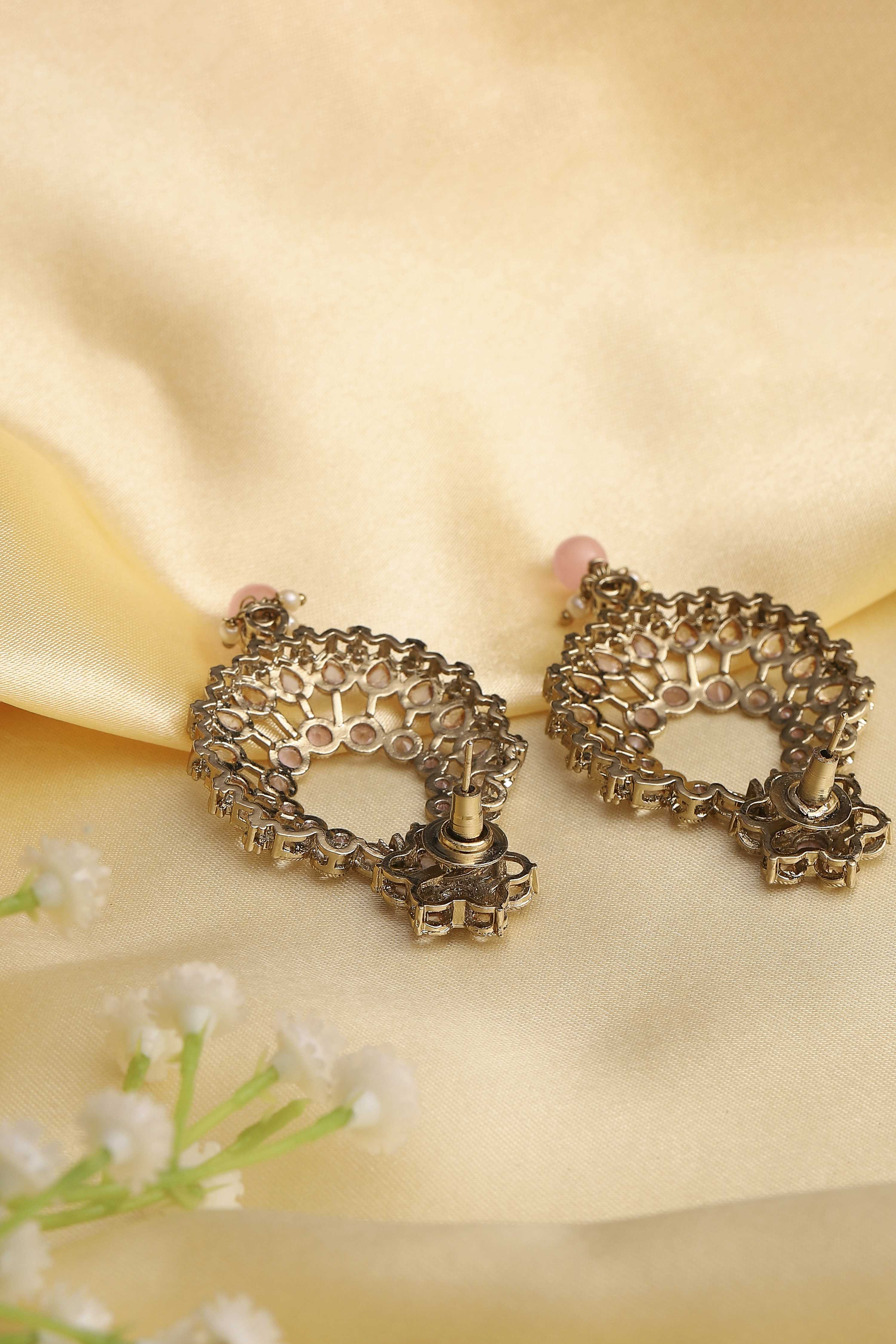 Light Pink Alloy Chaandbali image number 2