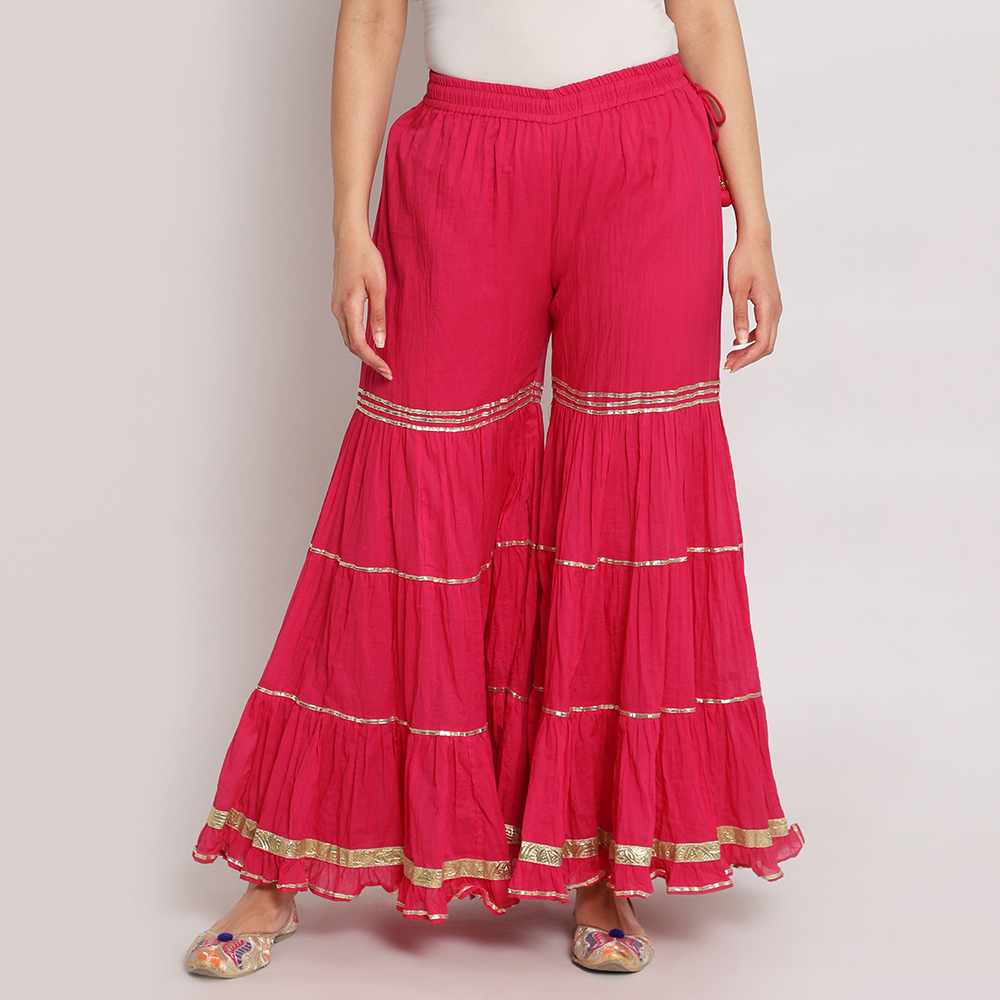 Blue Cotton Sharara Pants image number 0