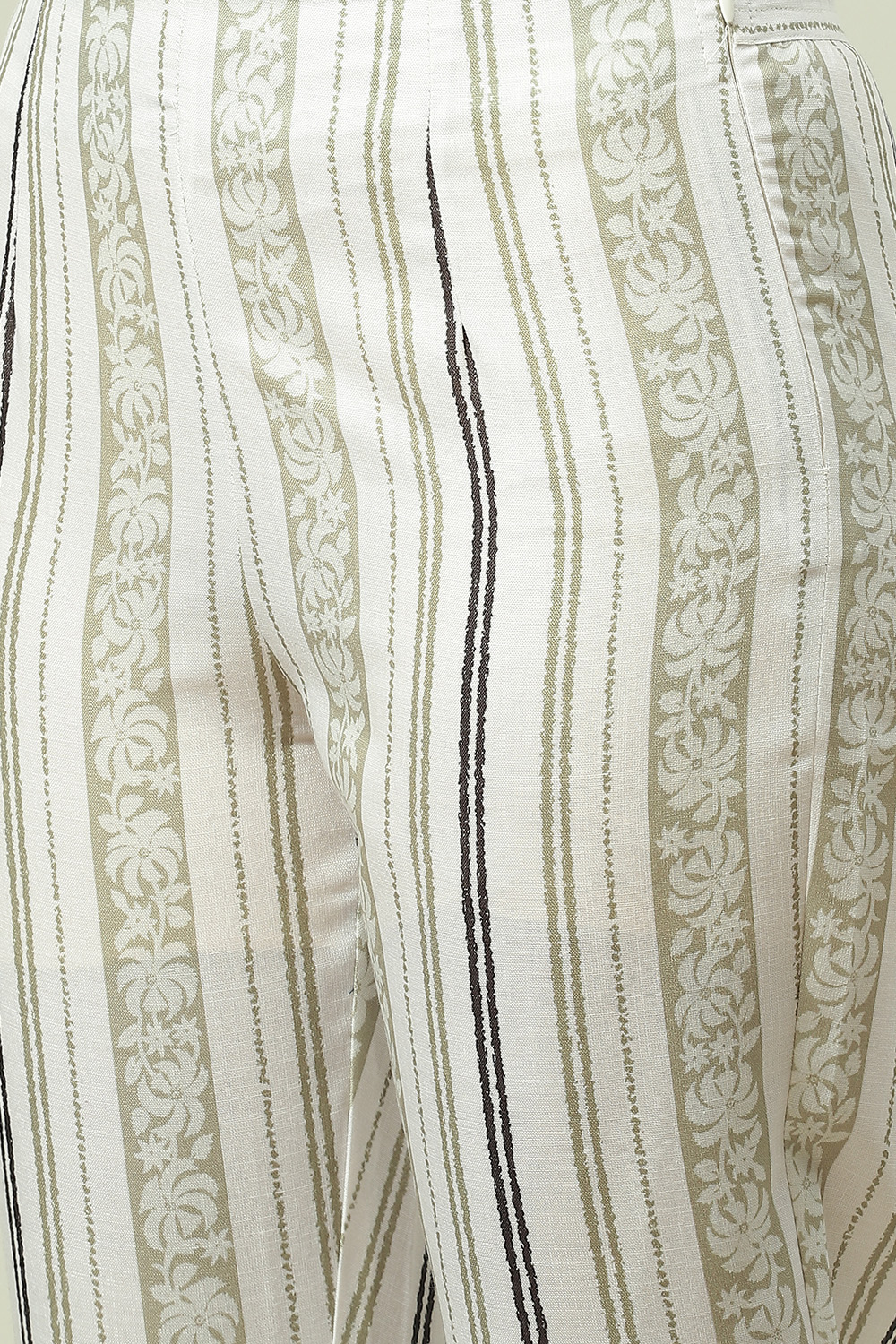 Off White Linen Digital Print Unstitched Suit Set image number 2