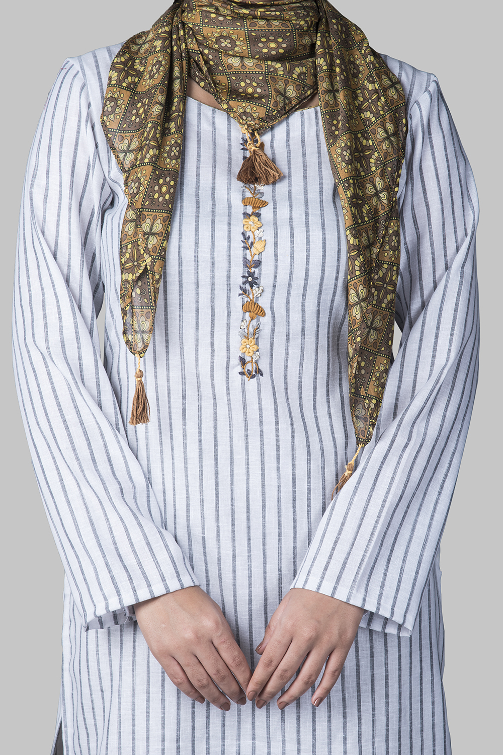 Grey Cotton Easy Stitch Suit Set image number 1