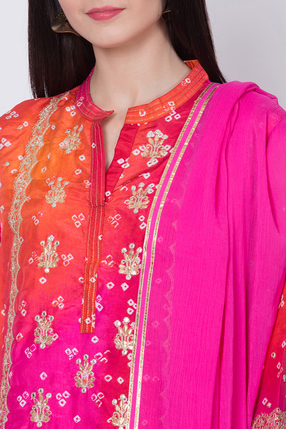 Pink Art Silk Straight Suit Set image number 1