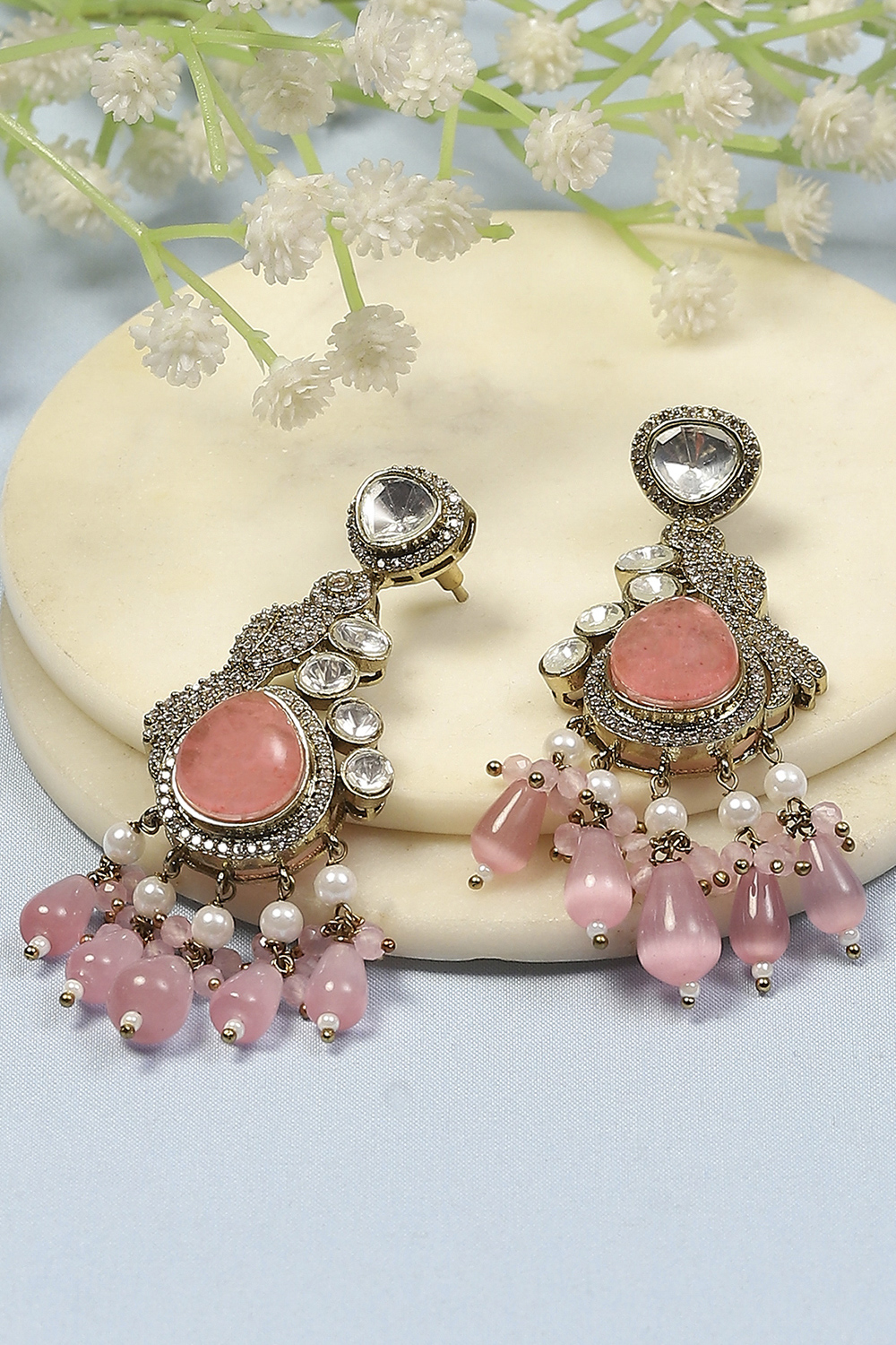 Light Pink Stone Earrings image number 0