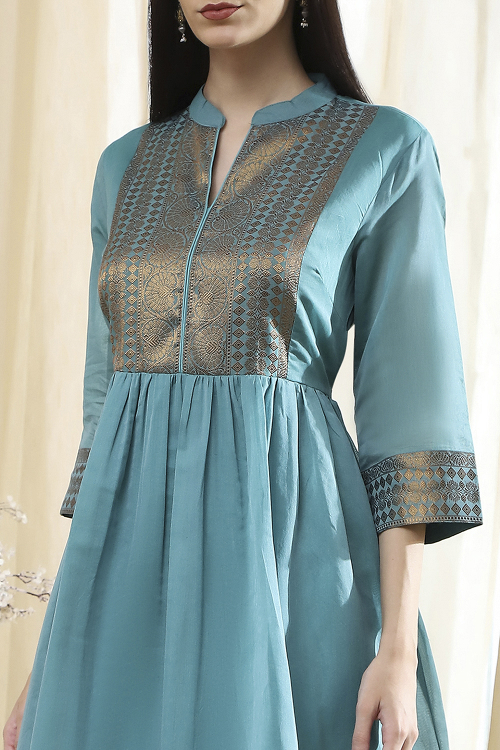 Fuschia Polyester Blend  Kurta image number 1