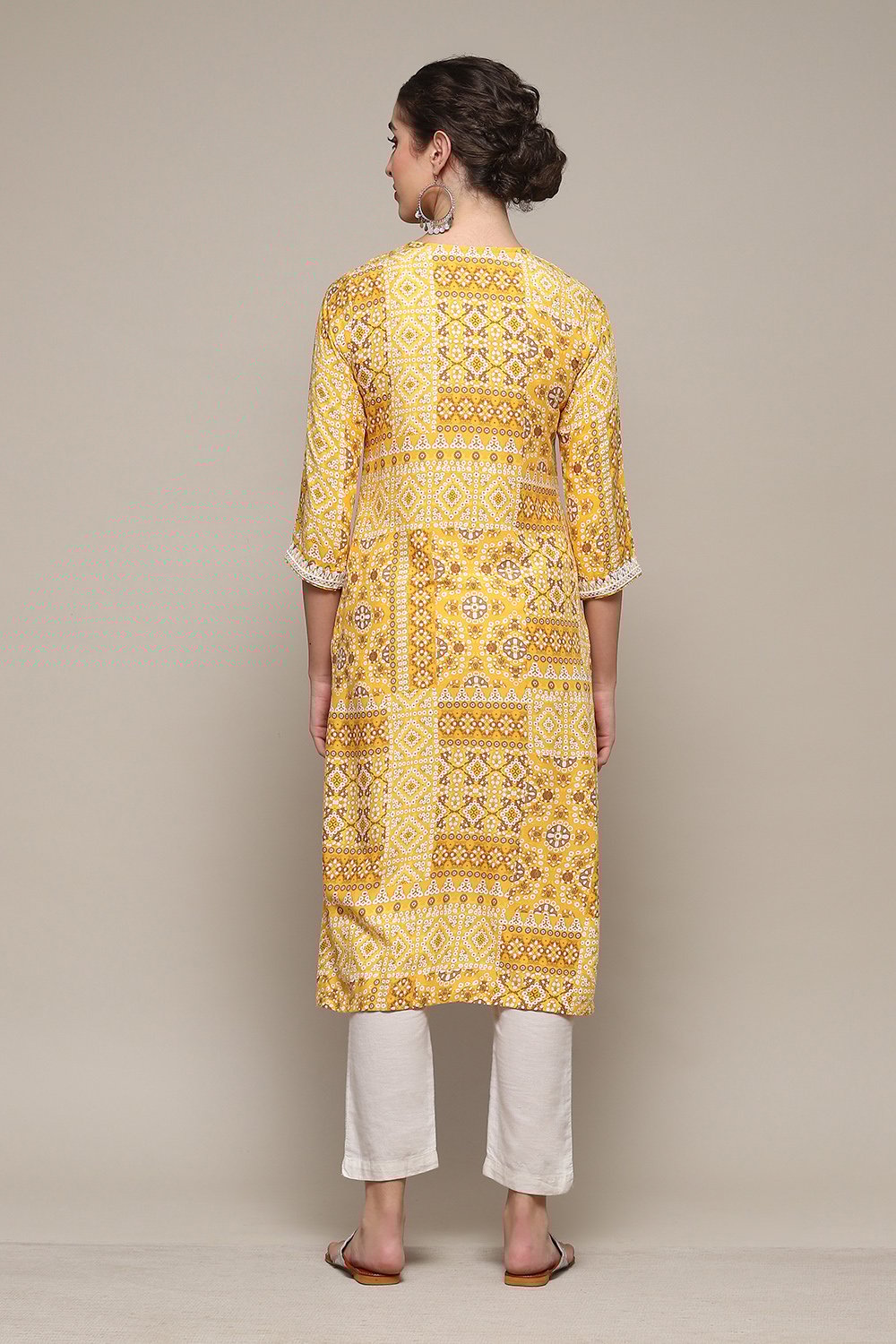 Deep Fuchsia LIVA Straight Printed Kurta image number 4
