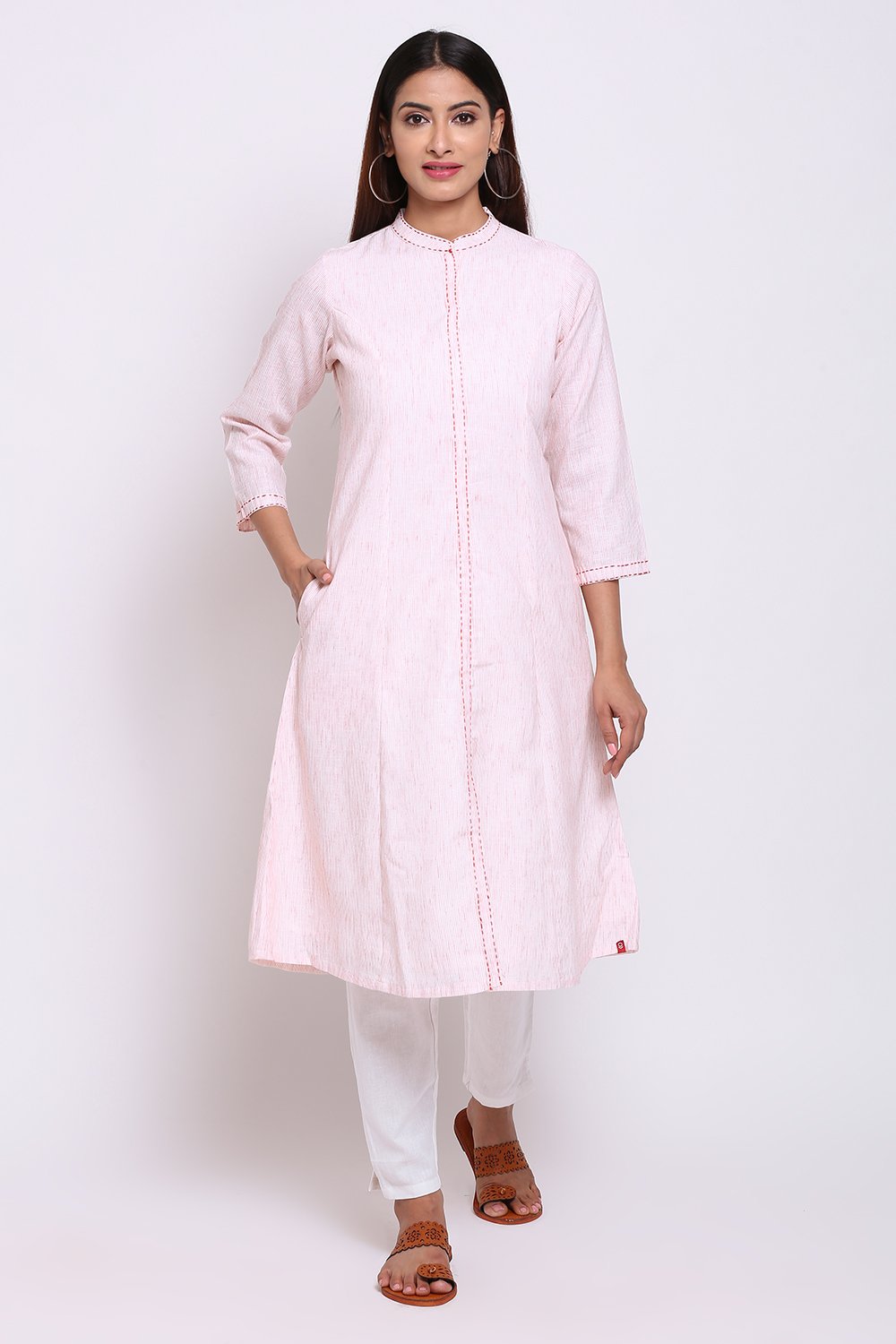 Light Blue Viscose Printed Kurta image number 0