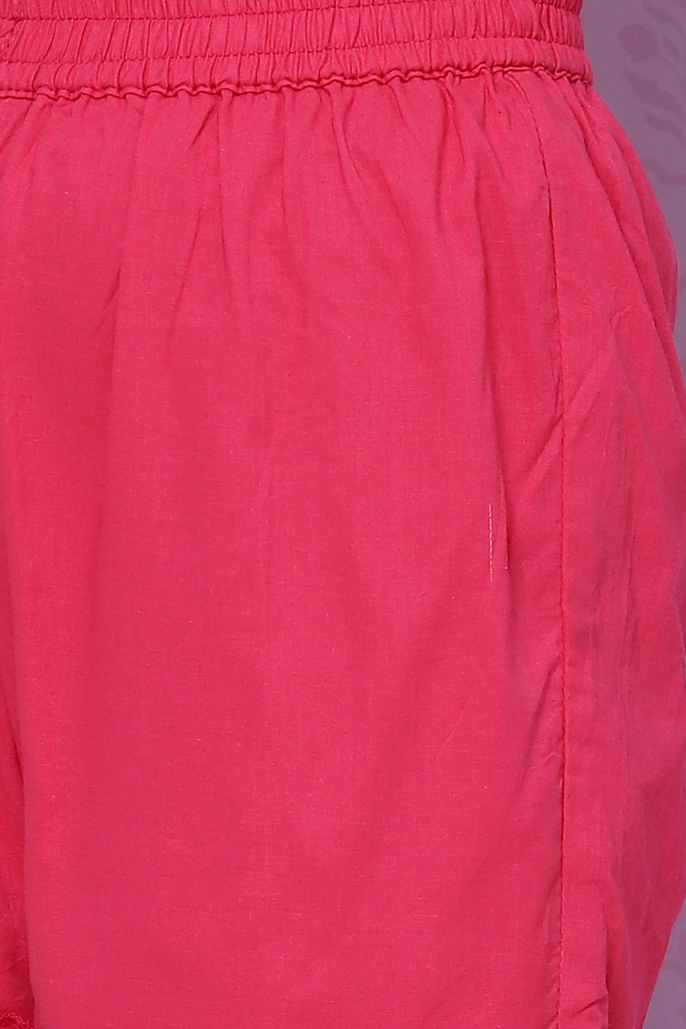Fuchsia Cotton Girls Straight Kurta Sharara Suit Set image number 3