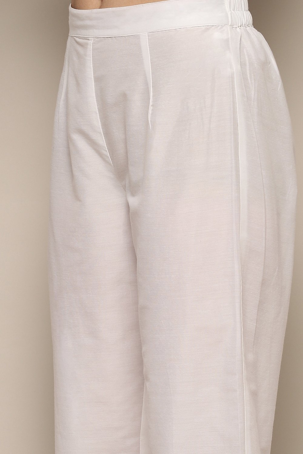 White Pink Muslin Unstitched Suit set image number 3