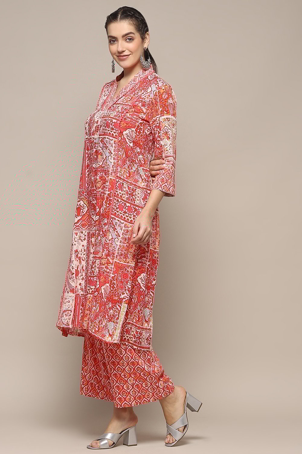 Fuschia Pink Viscose Straight Kurta Set image number 3