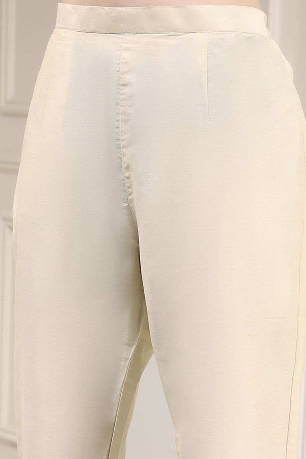 White Tissue Applique Unstitched Suit Set image number 3