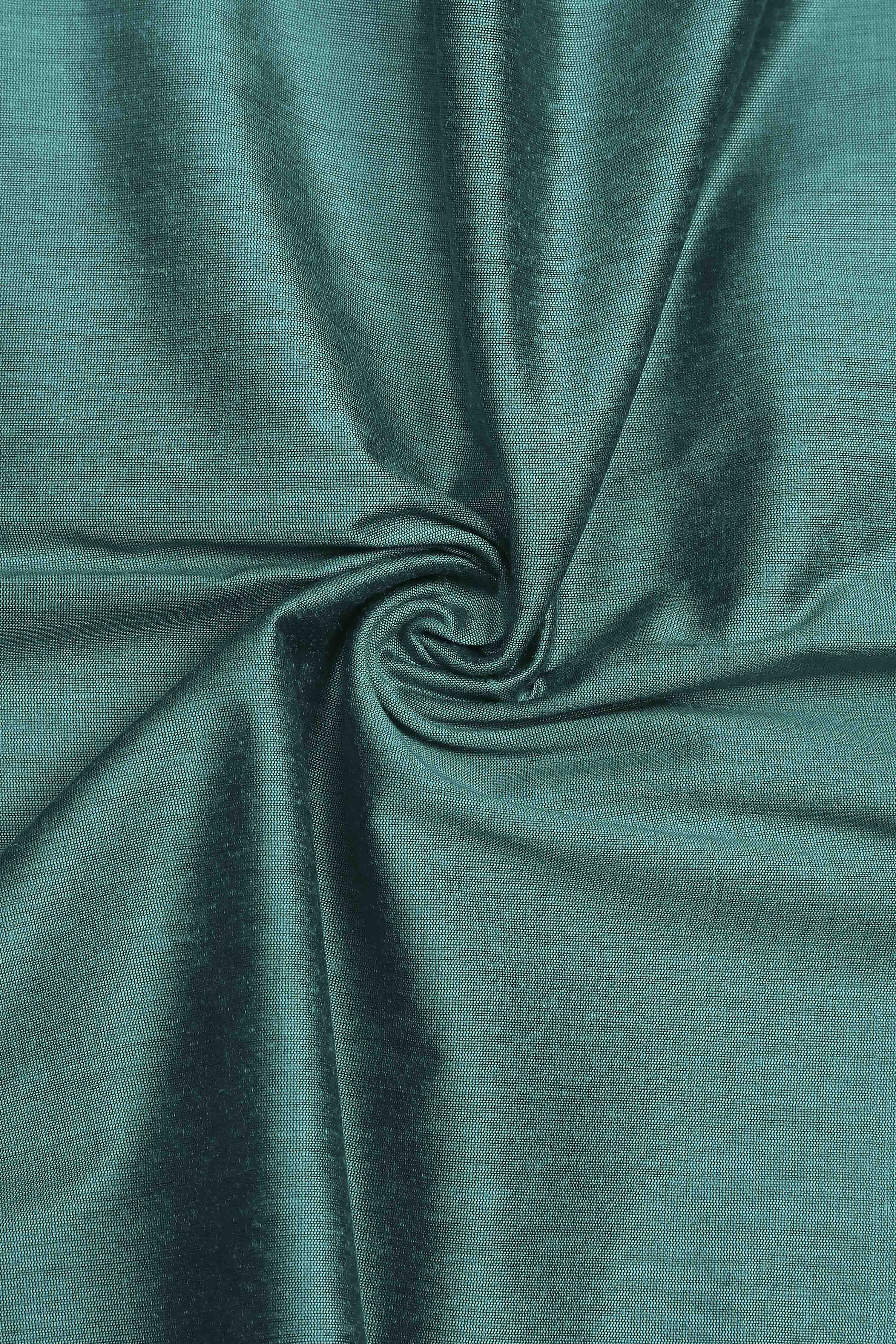 Teal Banarasi Chanderi Banarasi Print Unstitched Suit Set image number 2