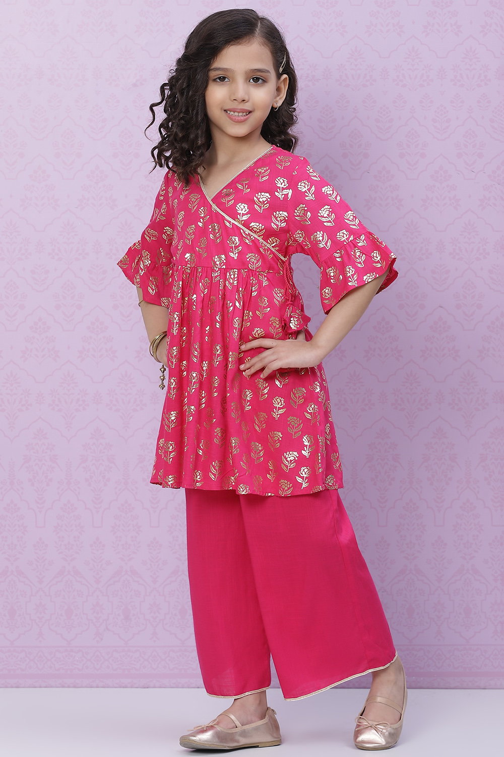 Black Rayon Flared Printed kurta Set image number 2