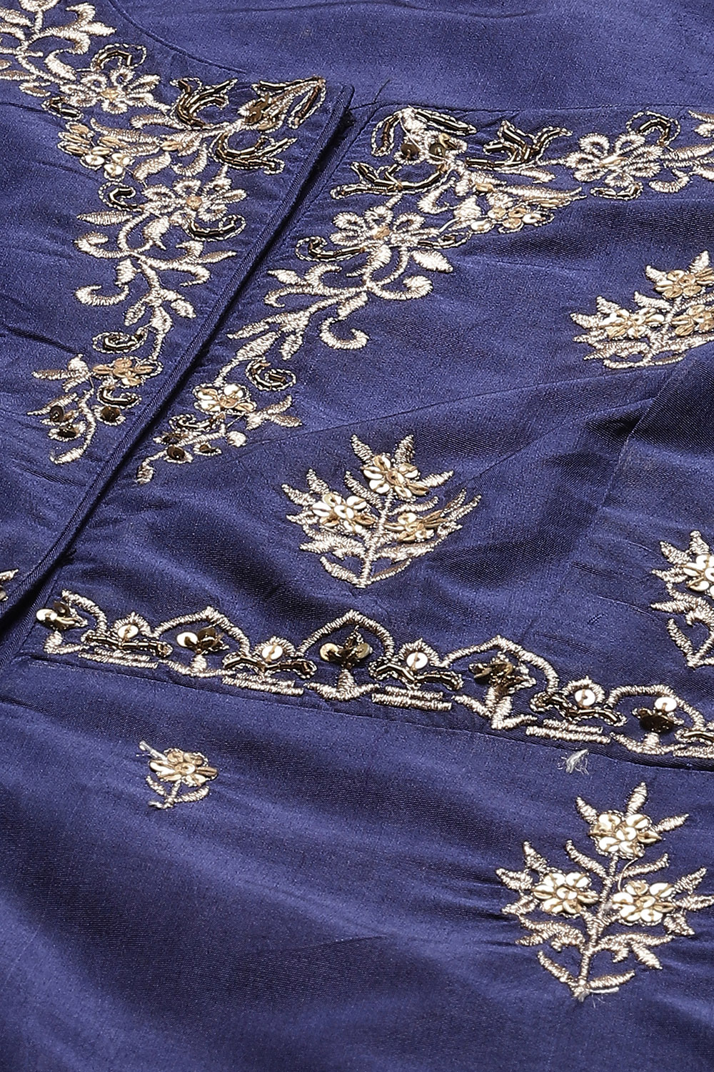 Blue Straight Art Silk Lehenga Set image number 1